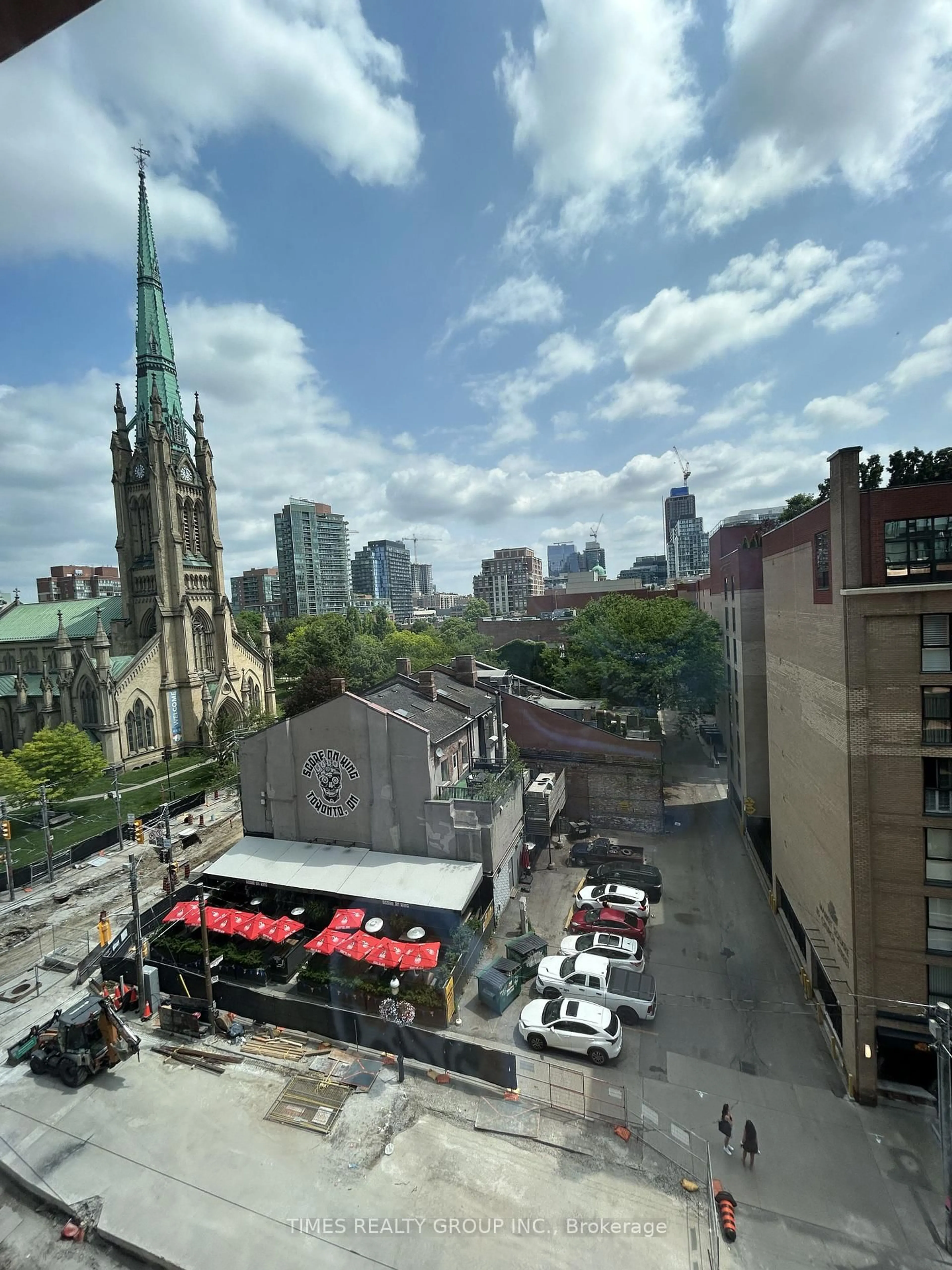 A pic from outside/outdoor area/front of a property/back of a property/a pic from drone, city buildings view from balcony for 60 Colborne St #607, Toronto Ontario M5E 1E3