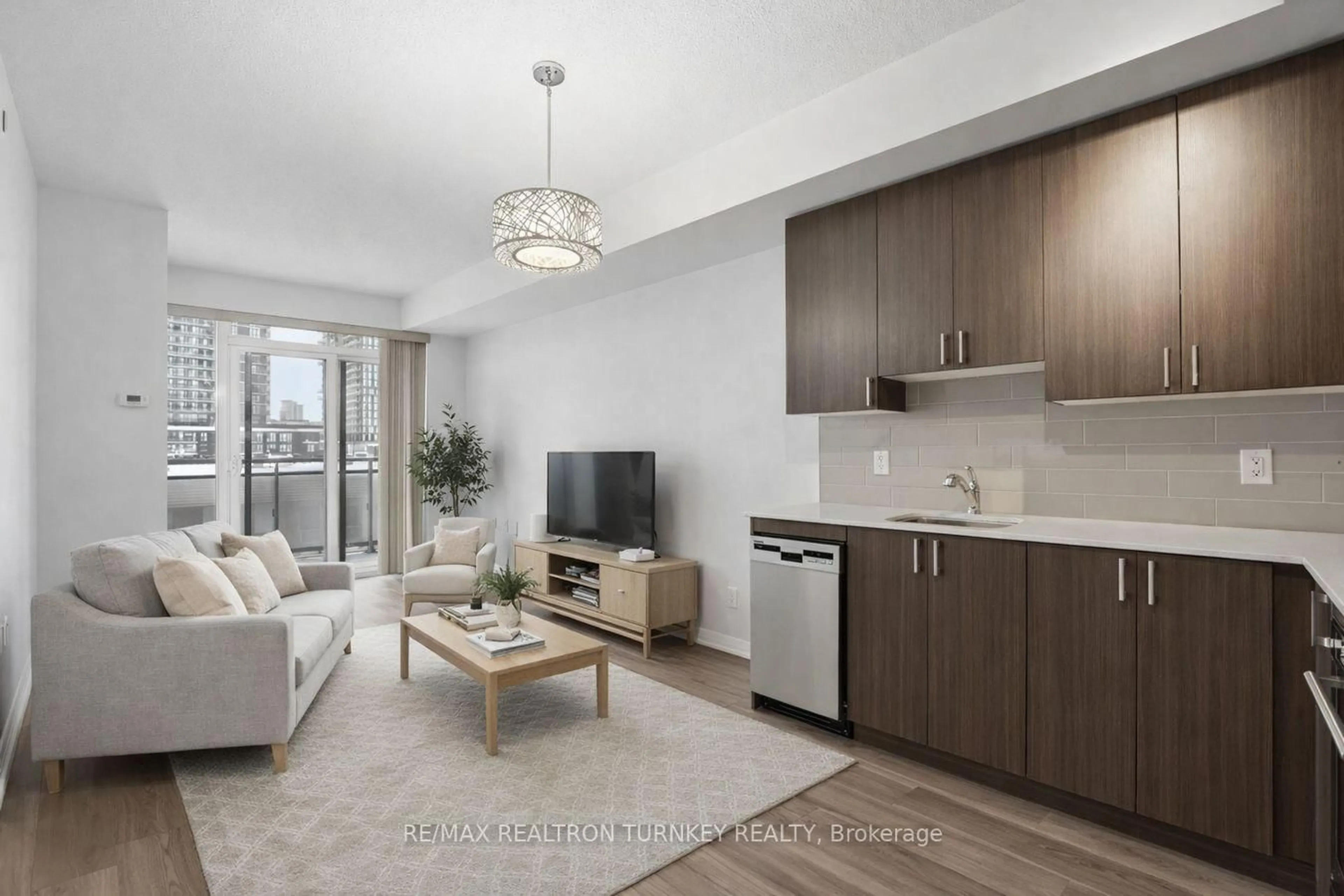 Living room with furniture, unknown for 50 Ann O'Reilly Rd #409, Toronto Ontario M2J 0C9