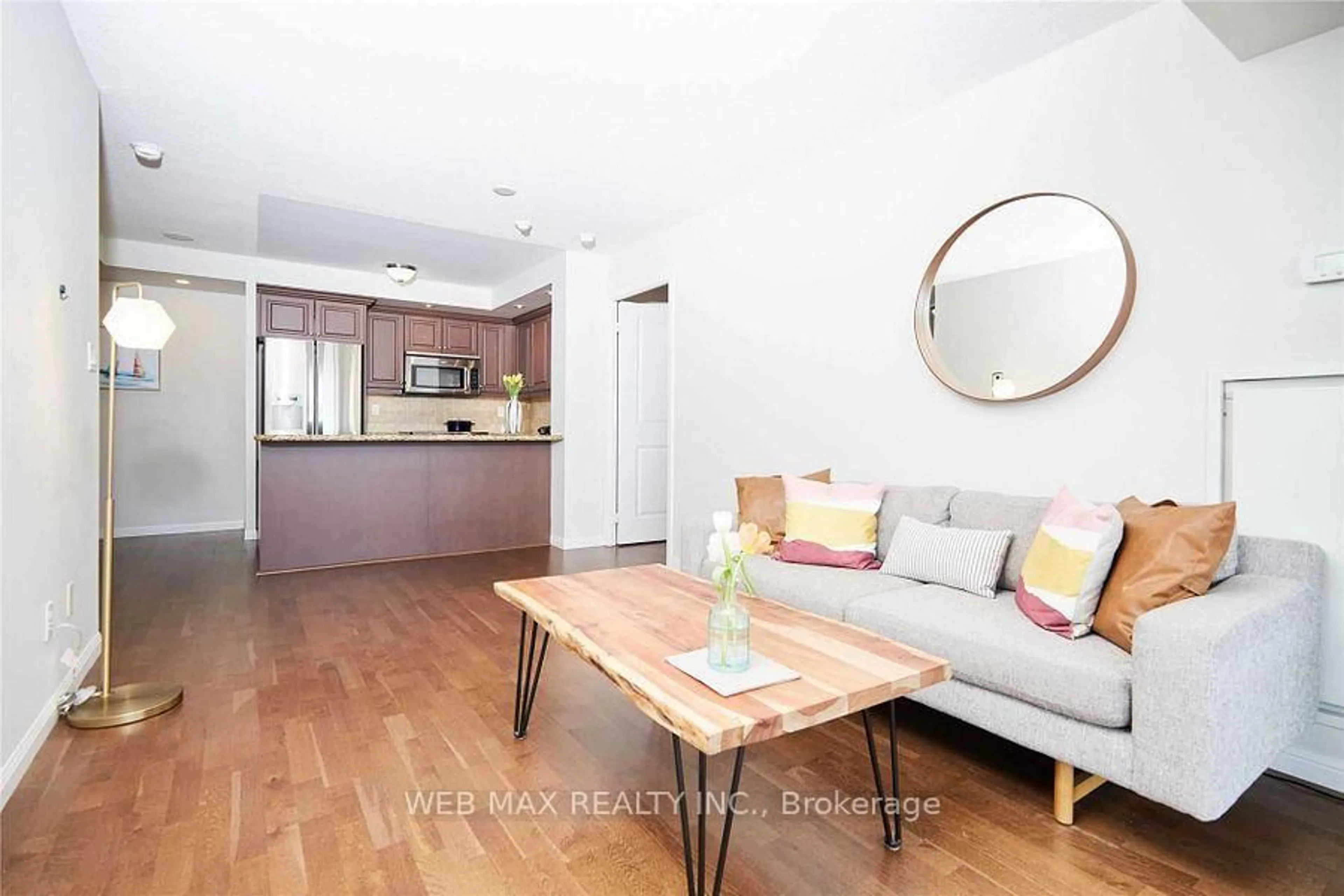 Living room with furniture, wood/laminate floor for 900 Mount Pleasant Rd #1305, Toronto Ontario M4P 3J9