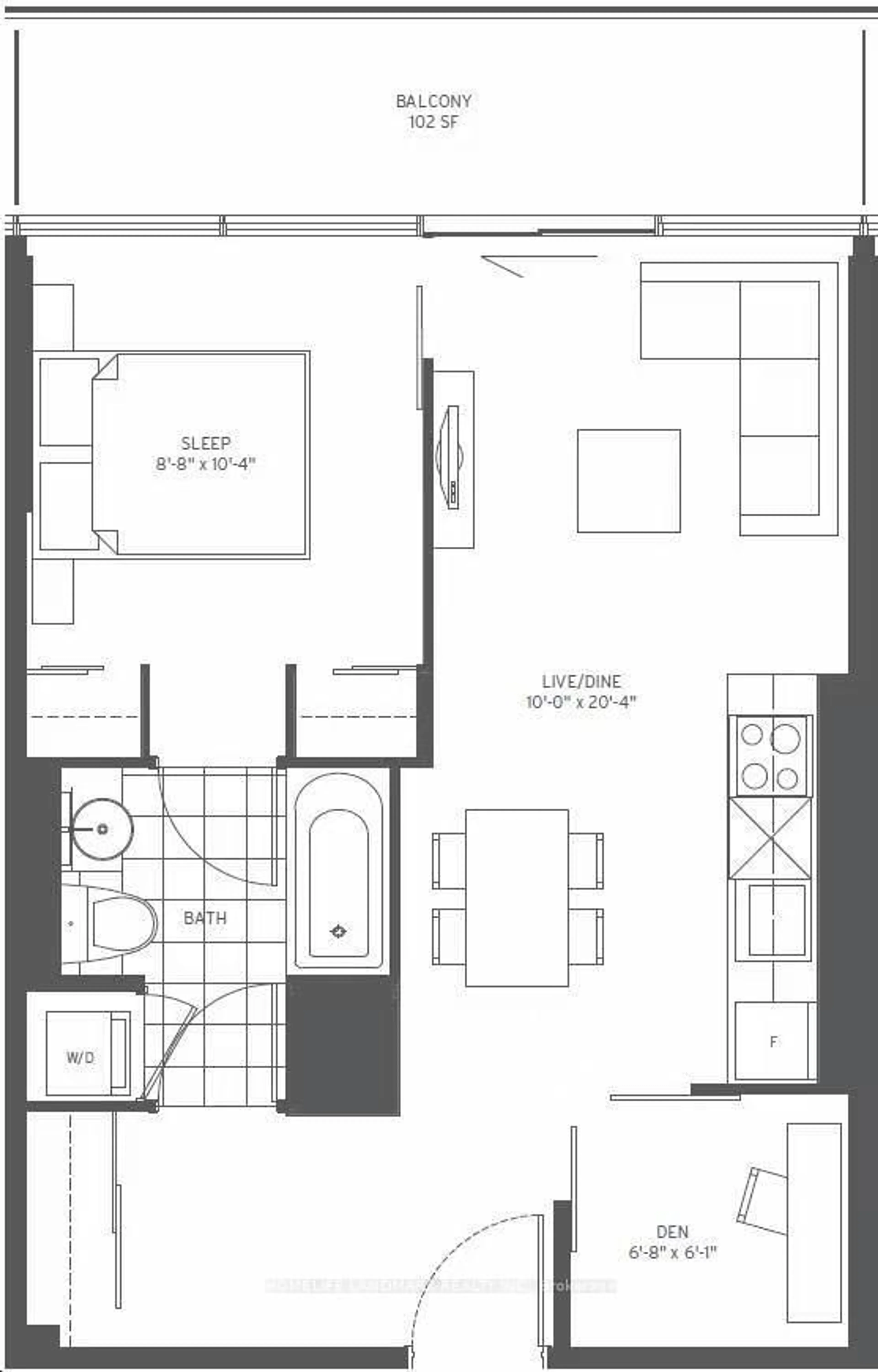 Floor plan for 161 Roehampton Ave #507, Toronto Ontario M4P 1P9