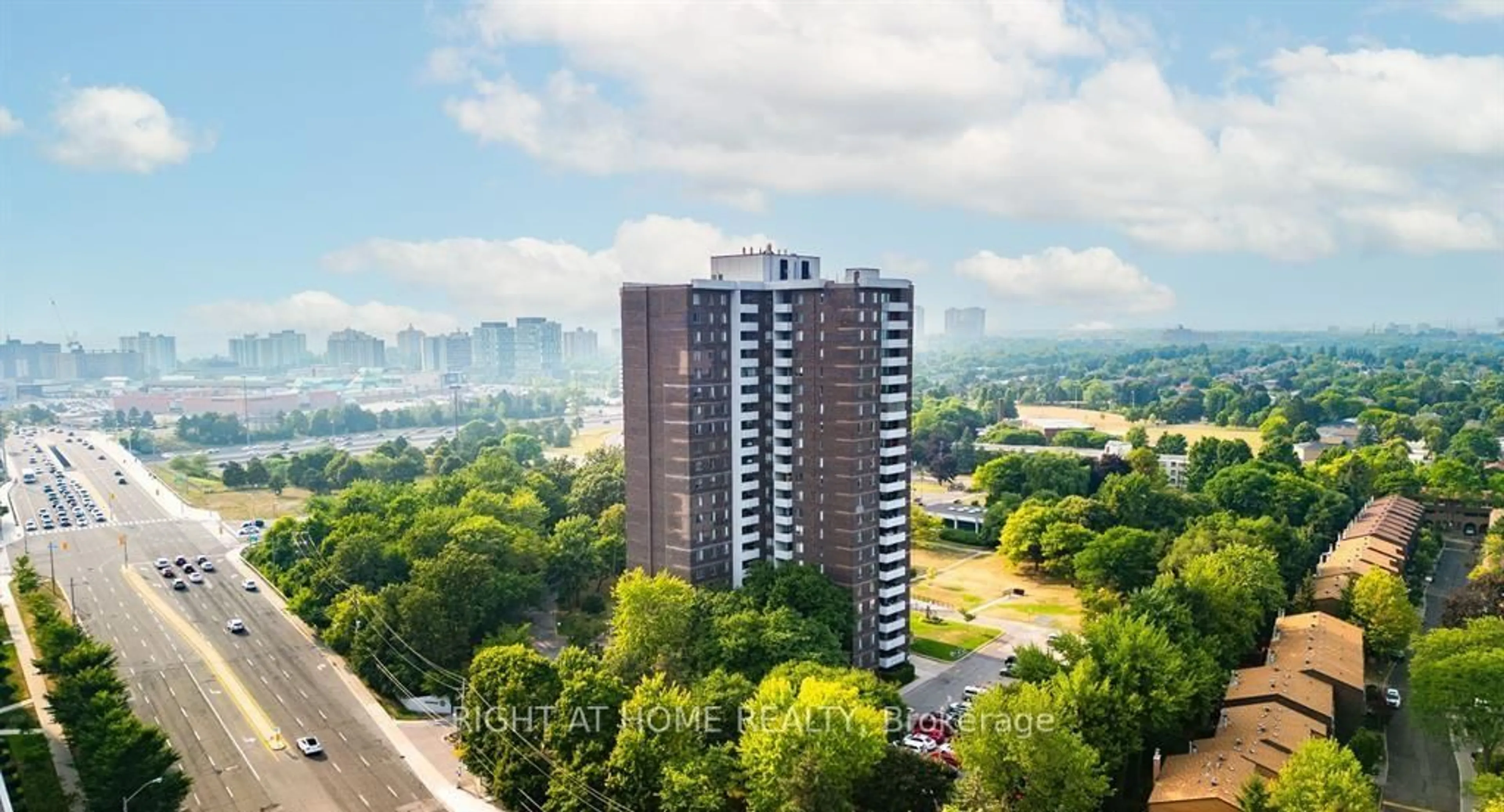 A pic from outside/outdoor area/front of a property/back of a property/a pic from drone, city buildings view from balcony for 1900 Sheppard Ave #2004, Toronto Ontario M2J 4T4