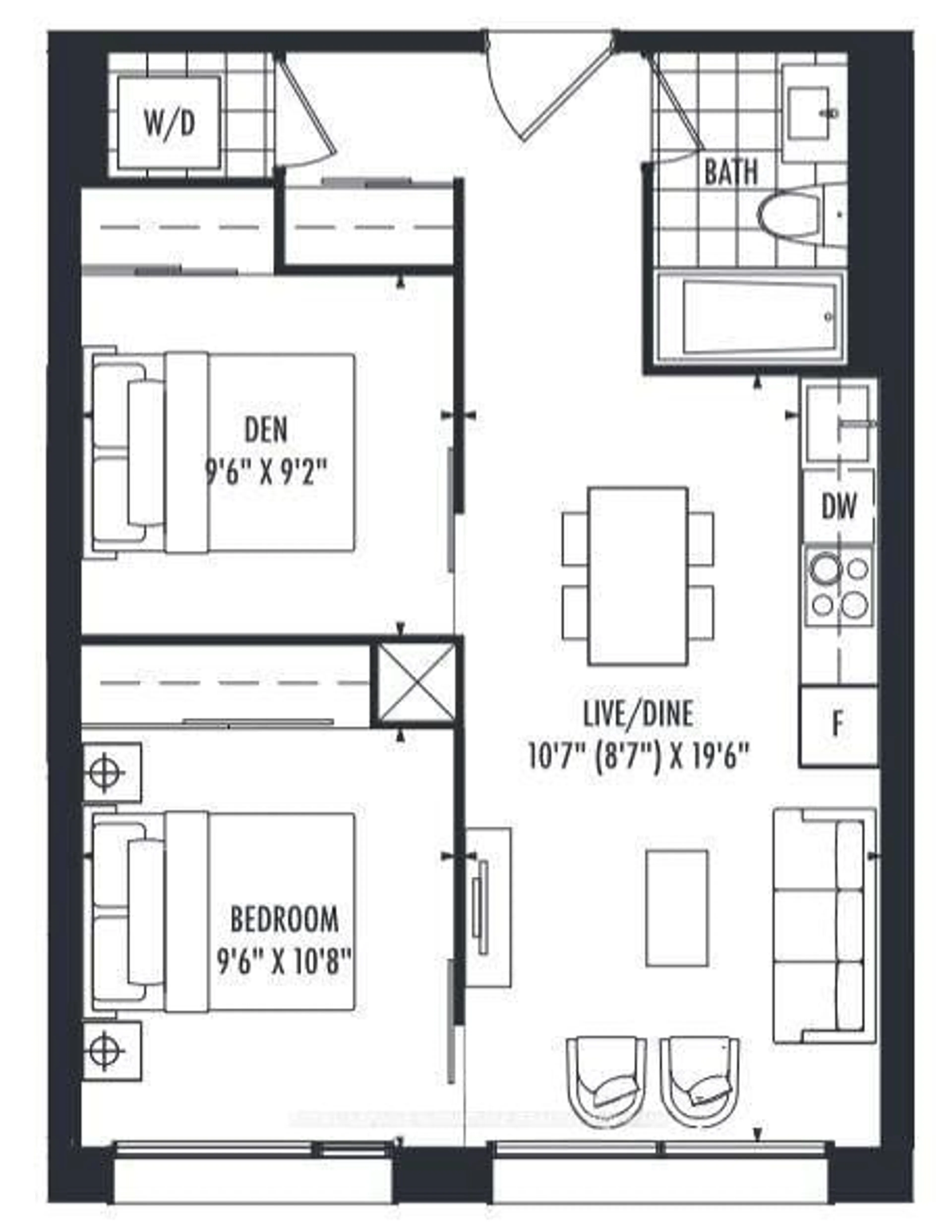 Floor plan for 158 Front St #820, Toronto Ontario M5A 0K9