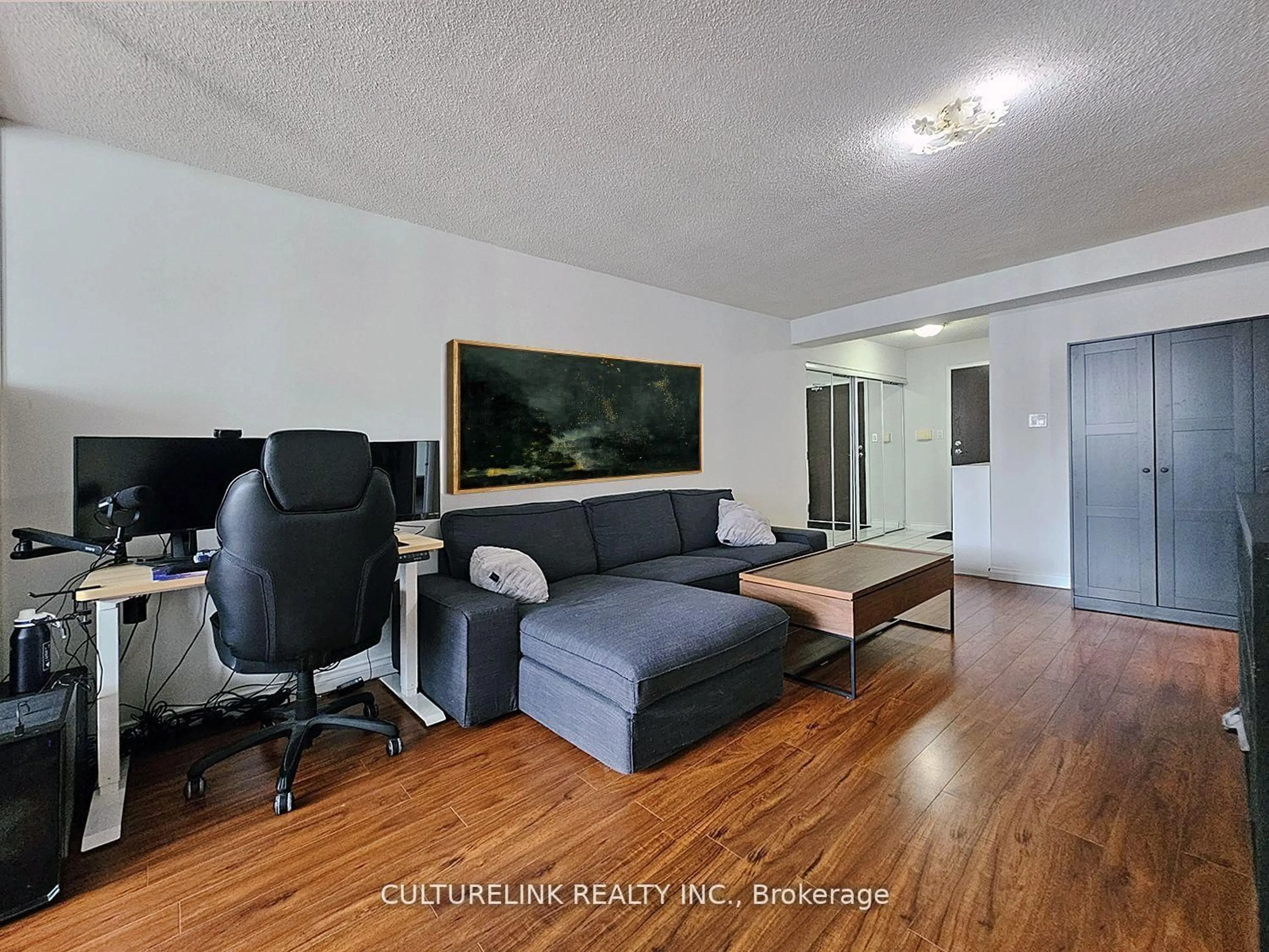 Living room with furniture, wood/laminate floor for 30 Greenfield Ave #2215, Toronto Ontario M2N 6N3