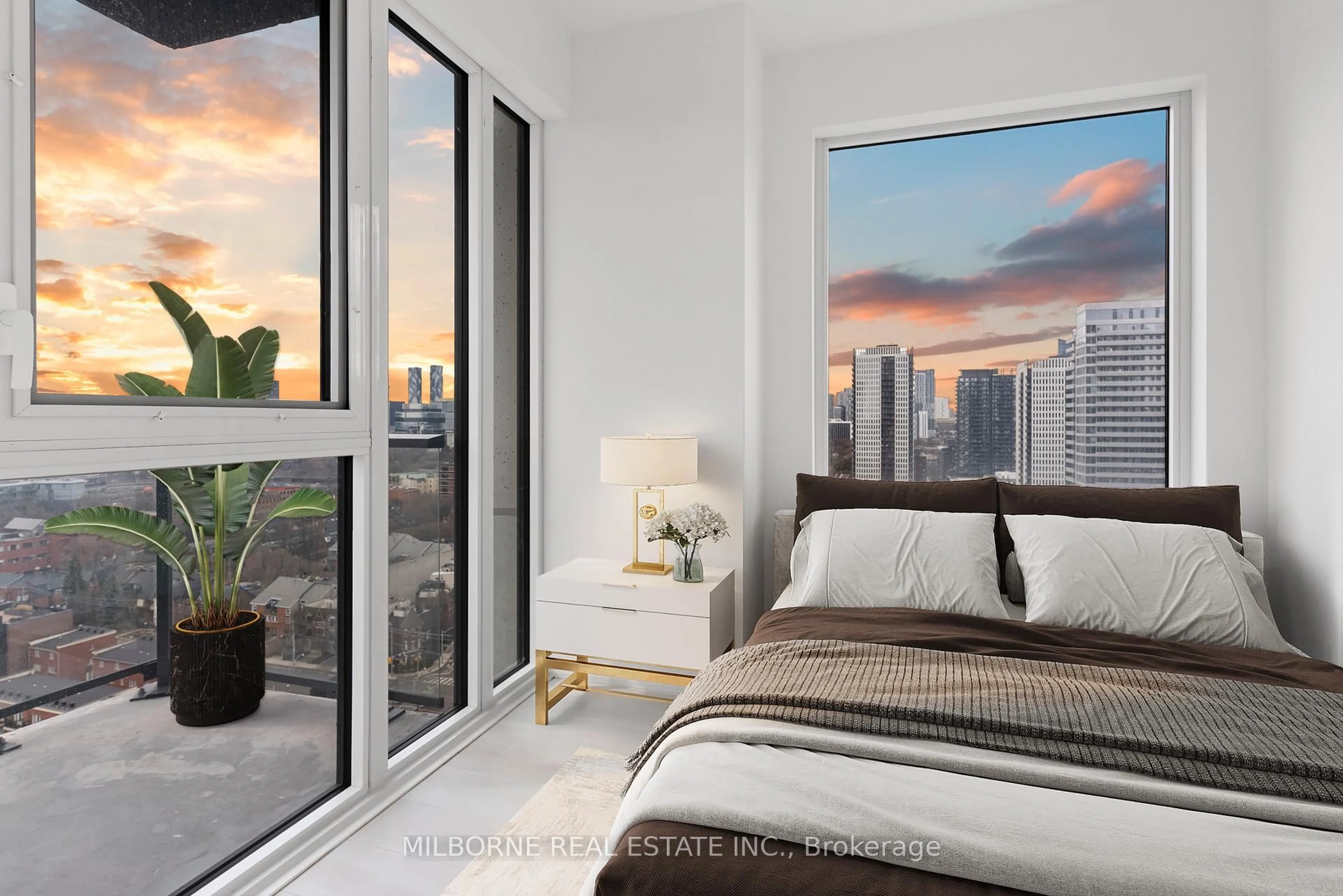 Bedroom with bed, unknown for 5 Defries St #3305, Toronto Ontario M5A 0W7