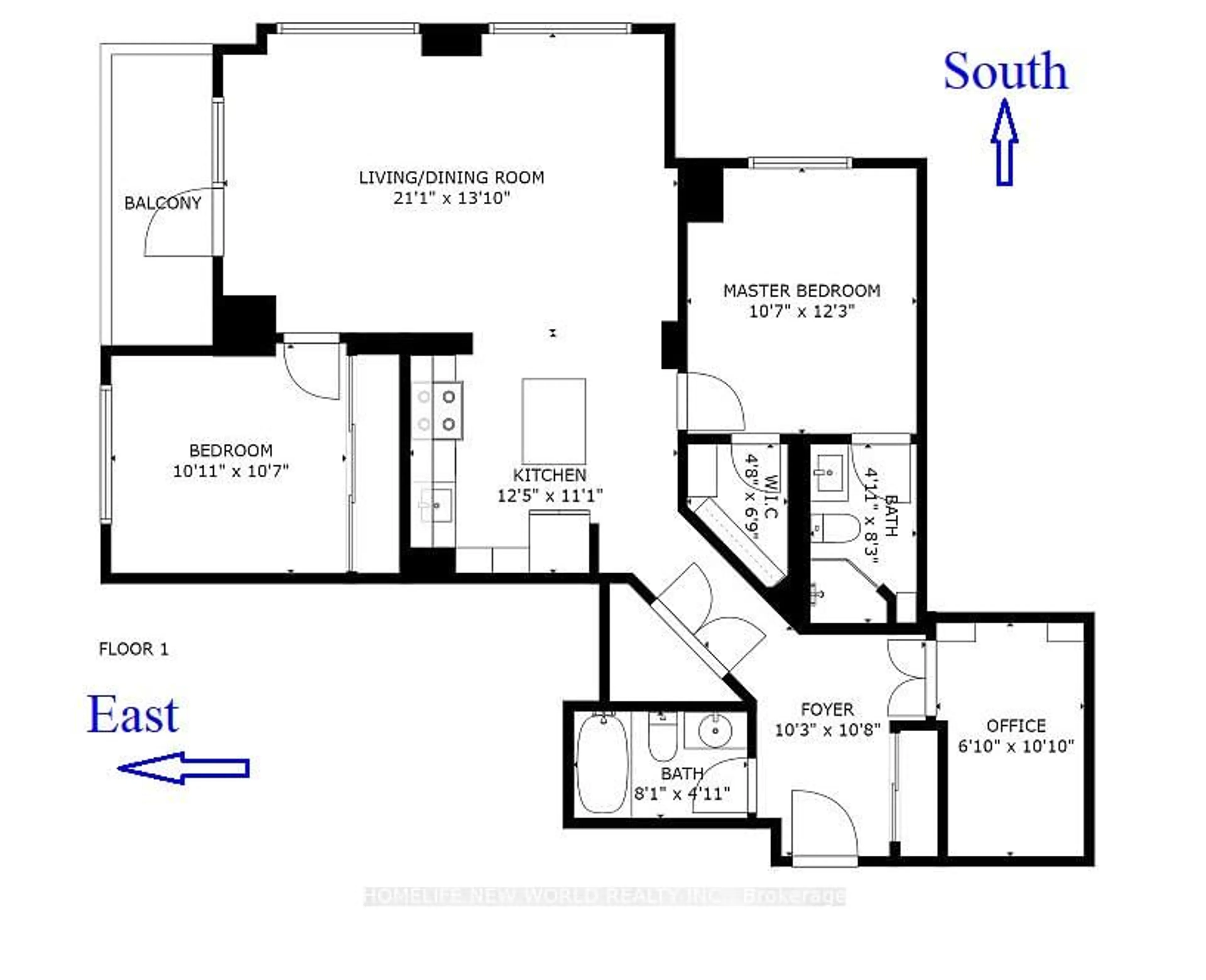 Floor plan for 100 Harrison Garden Blvd #1322, Toronto Ontario M2N 0C2