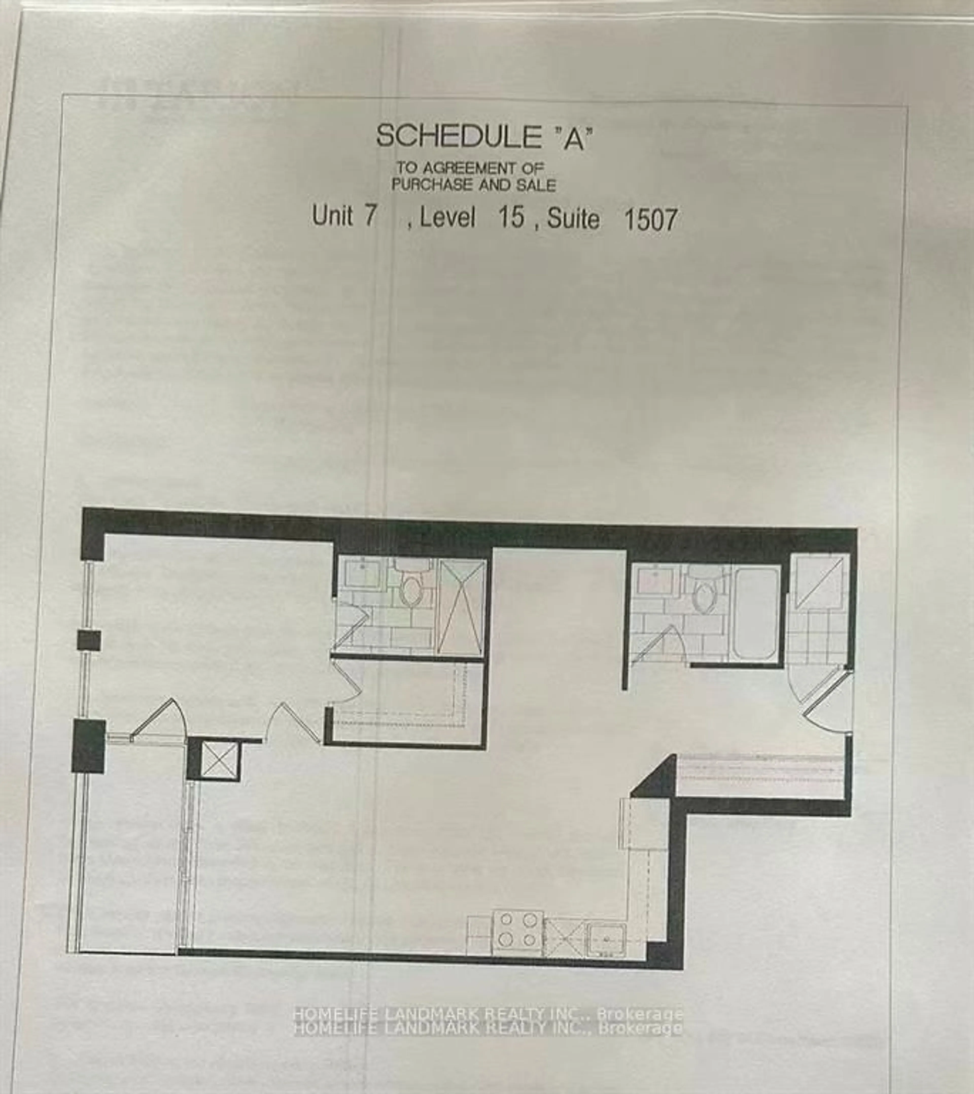 Floor plan for 1603 Eglinton Ave #1507, Toronto Ontario M6E 2H1
