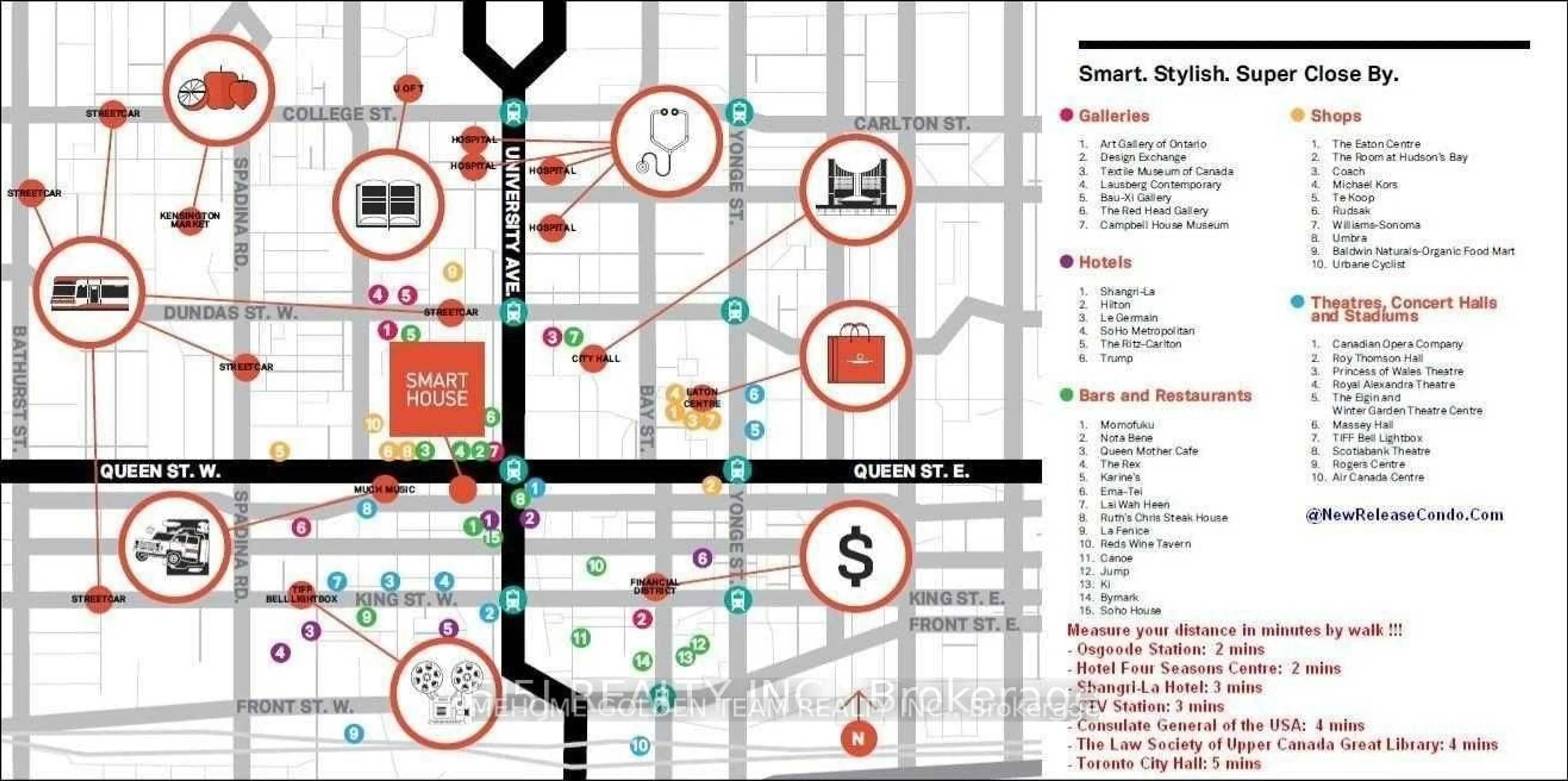 Picture of a map for 215 Queen St #905, Toronto Ontario M5V 1Z4
