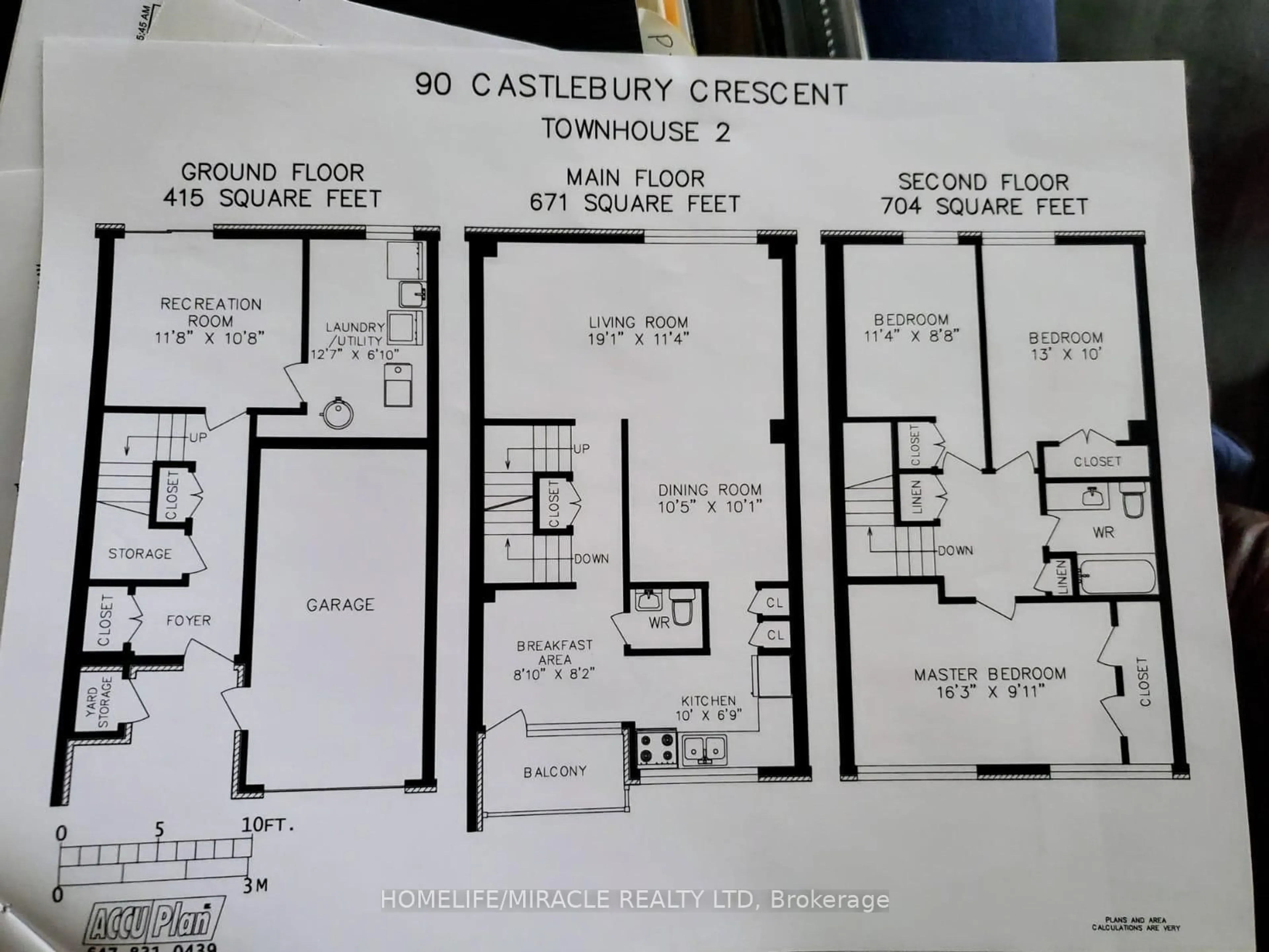 Floor plan for 90 Castlebury Cres #2, Toronto Ontario M2H 1W8