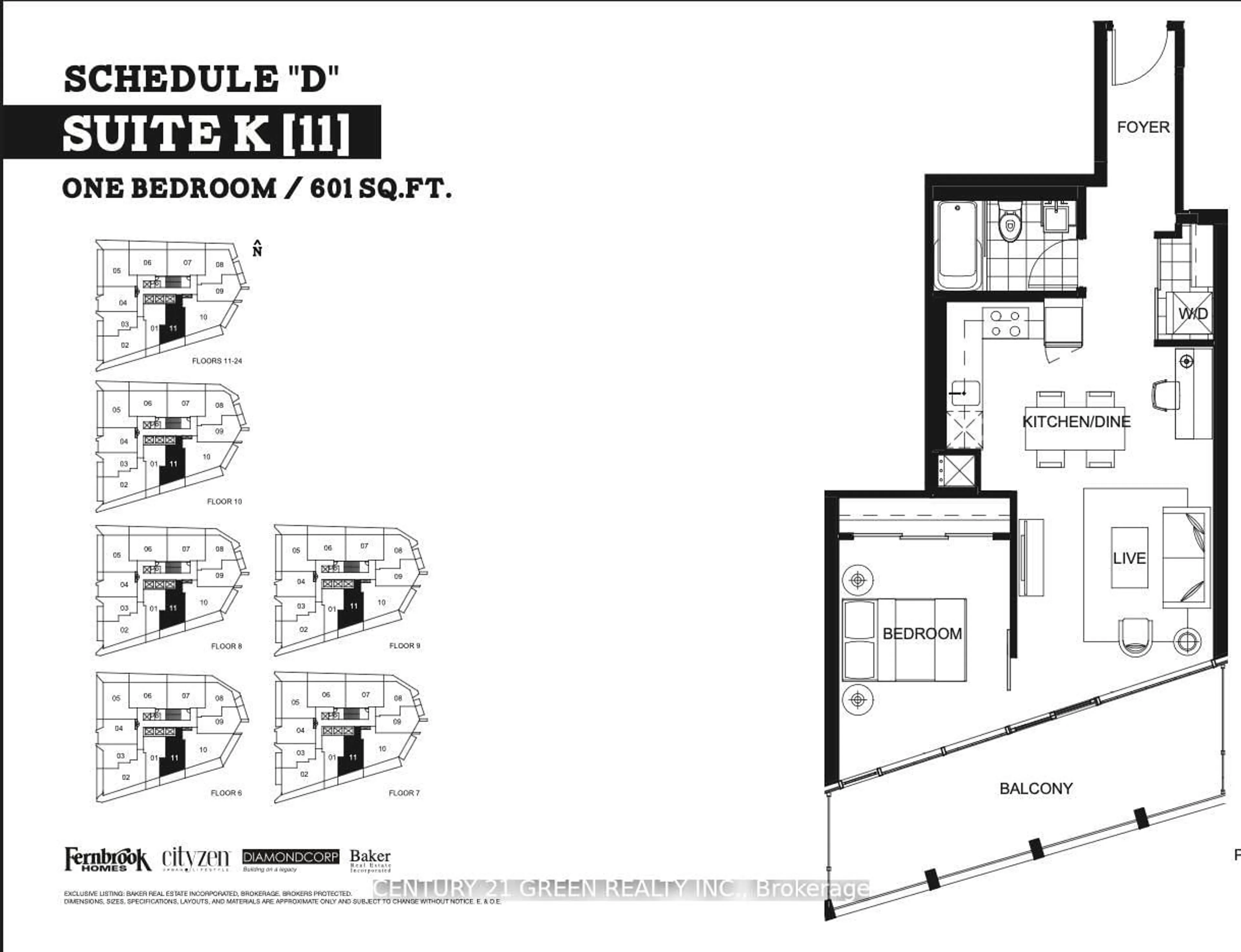 Floor plan for 30 Ordnance St #1112, Toronto Ontario M6K 0C9