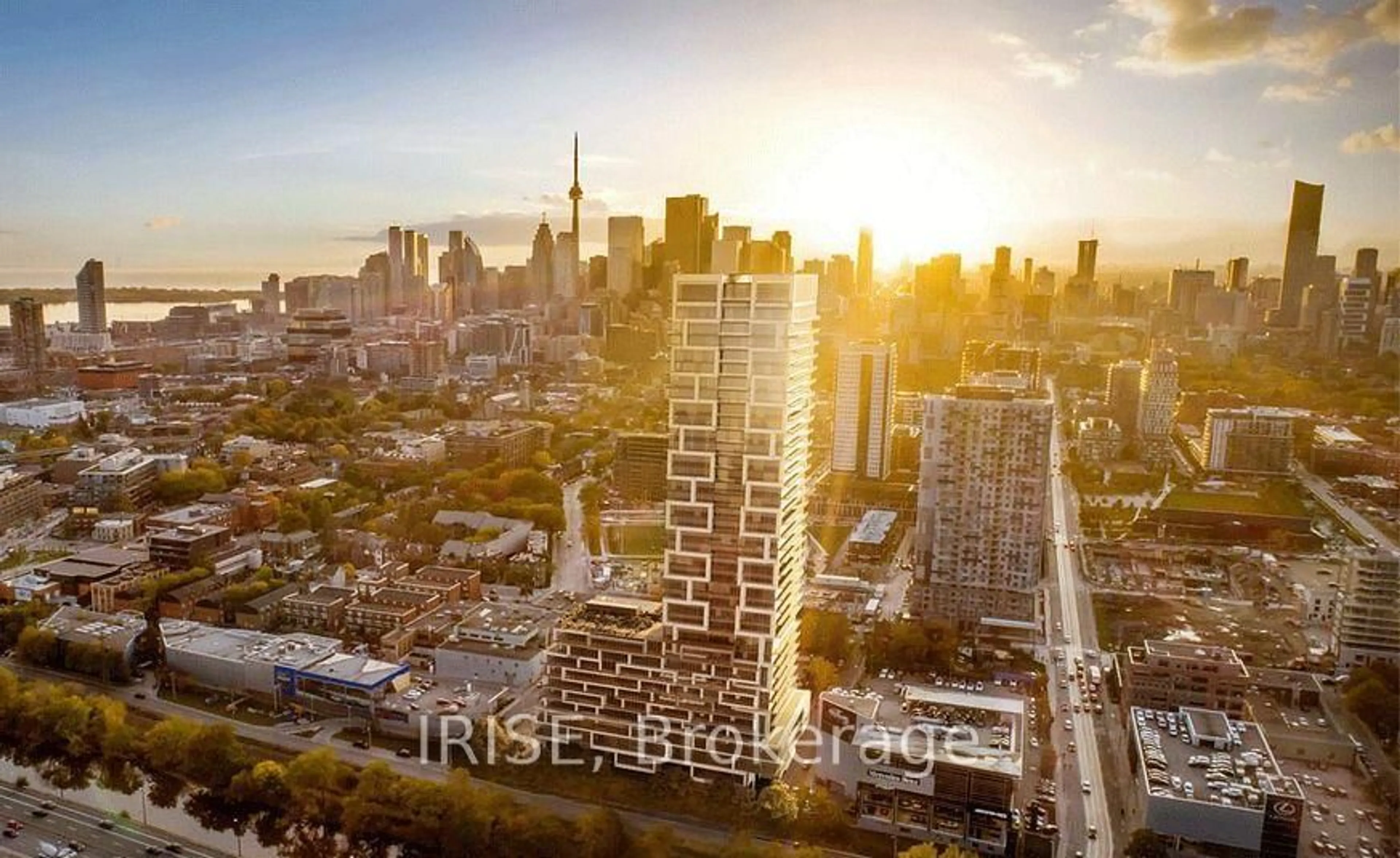 A pic from outside/outdoor area/front of a property/back of a property/a pic from drone, city buildings view from balcony for 5 DEFRIES St #506, Toronto Ontario M5A 3R4