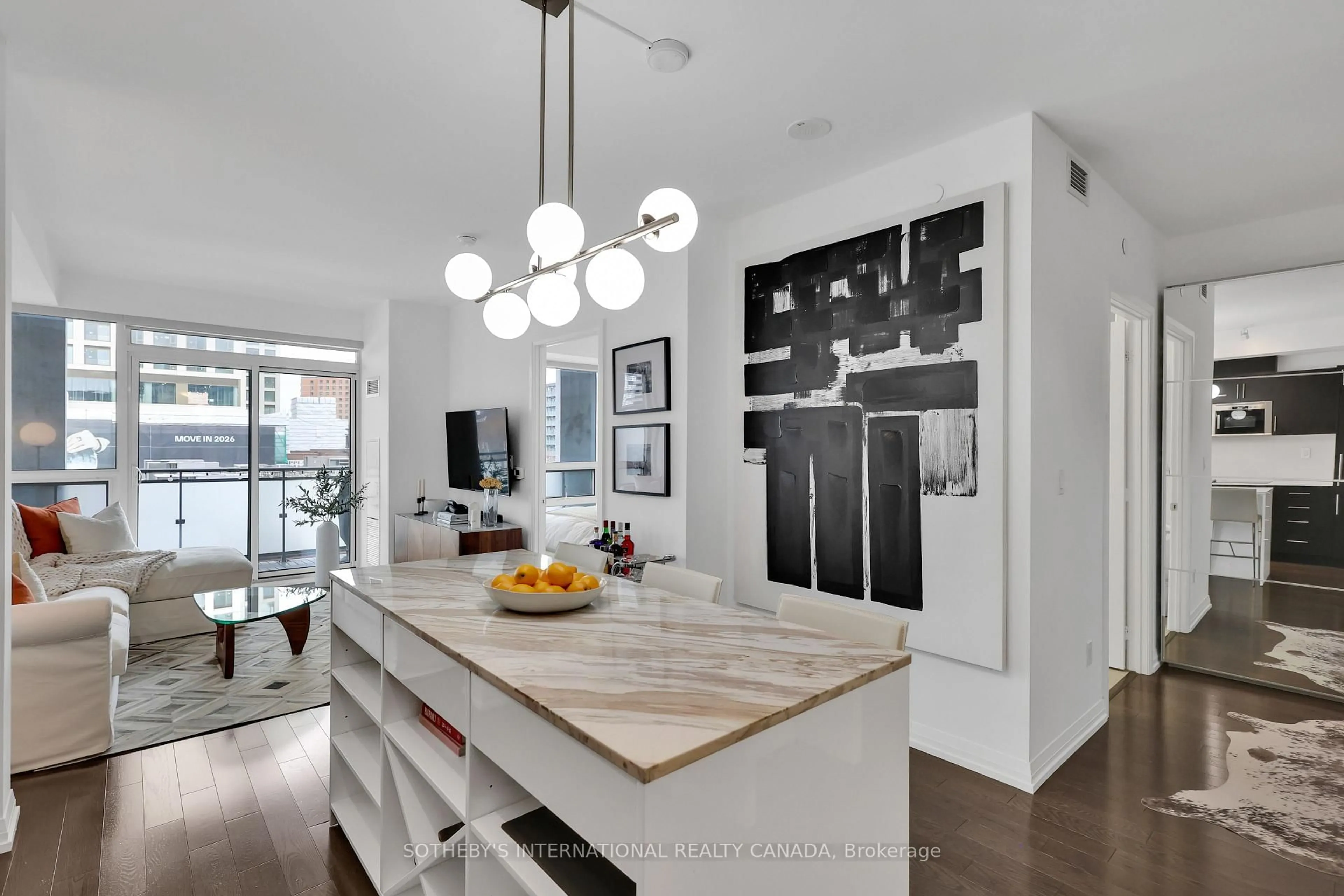 Contemporary kitchen, ceramic/tile floor for 460 Adelaide St #728, Toronto Ontario M5A 0E7