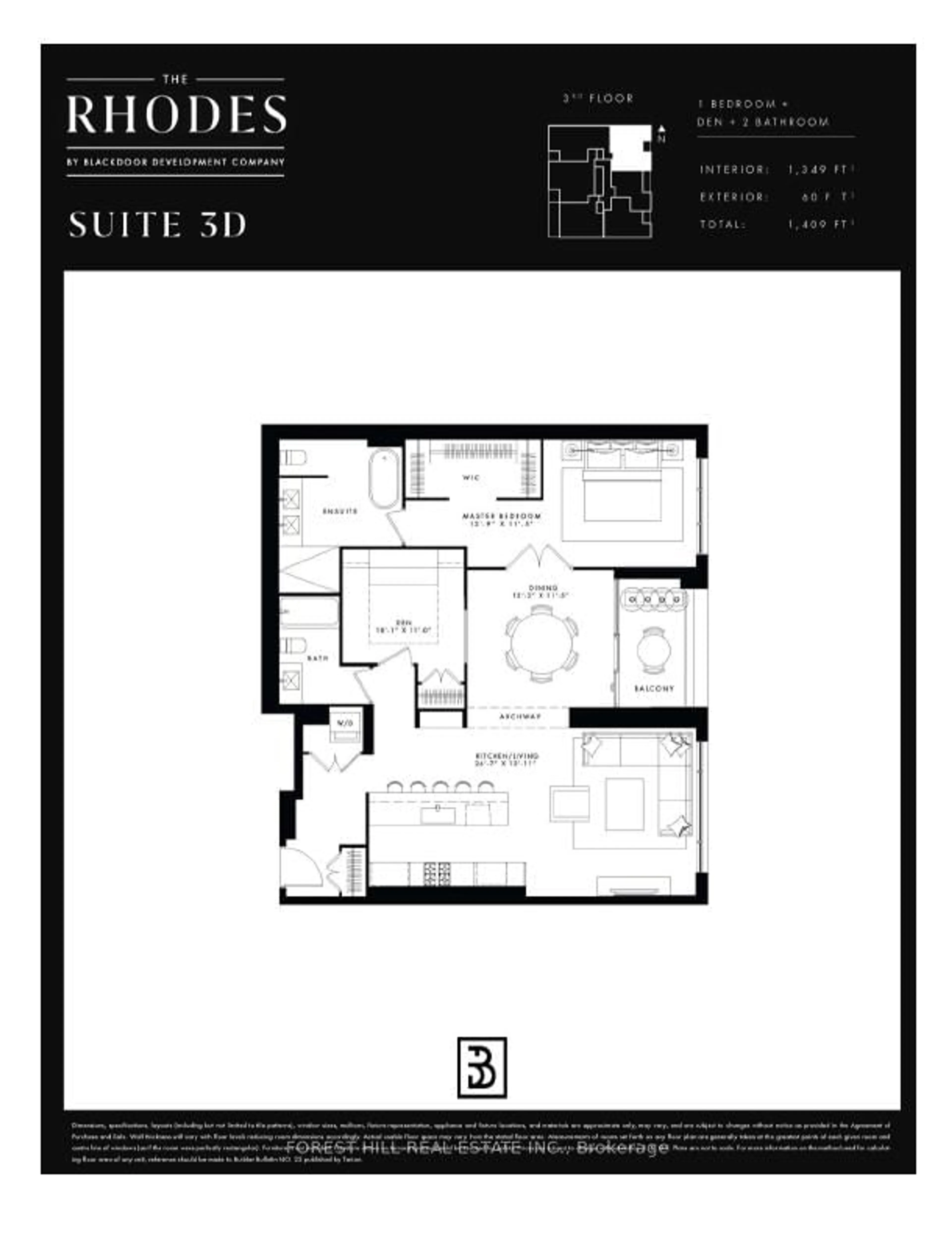 Floor plan for 2010 Bathurst St #3D, Toronto Ontario M5P 0A8