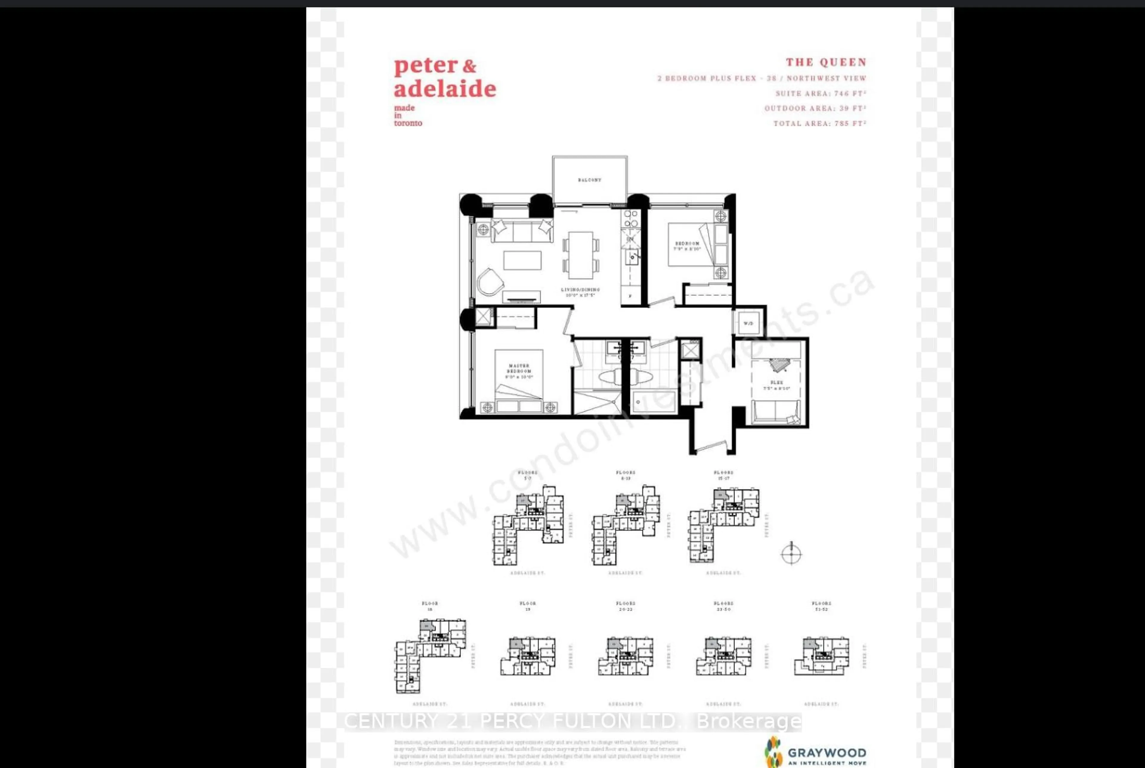Floor plan for 108 Peter St #2613, Toronto Ontario M5V 0W2