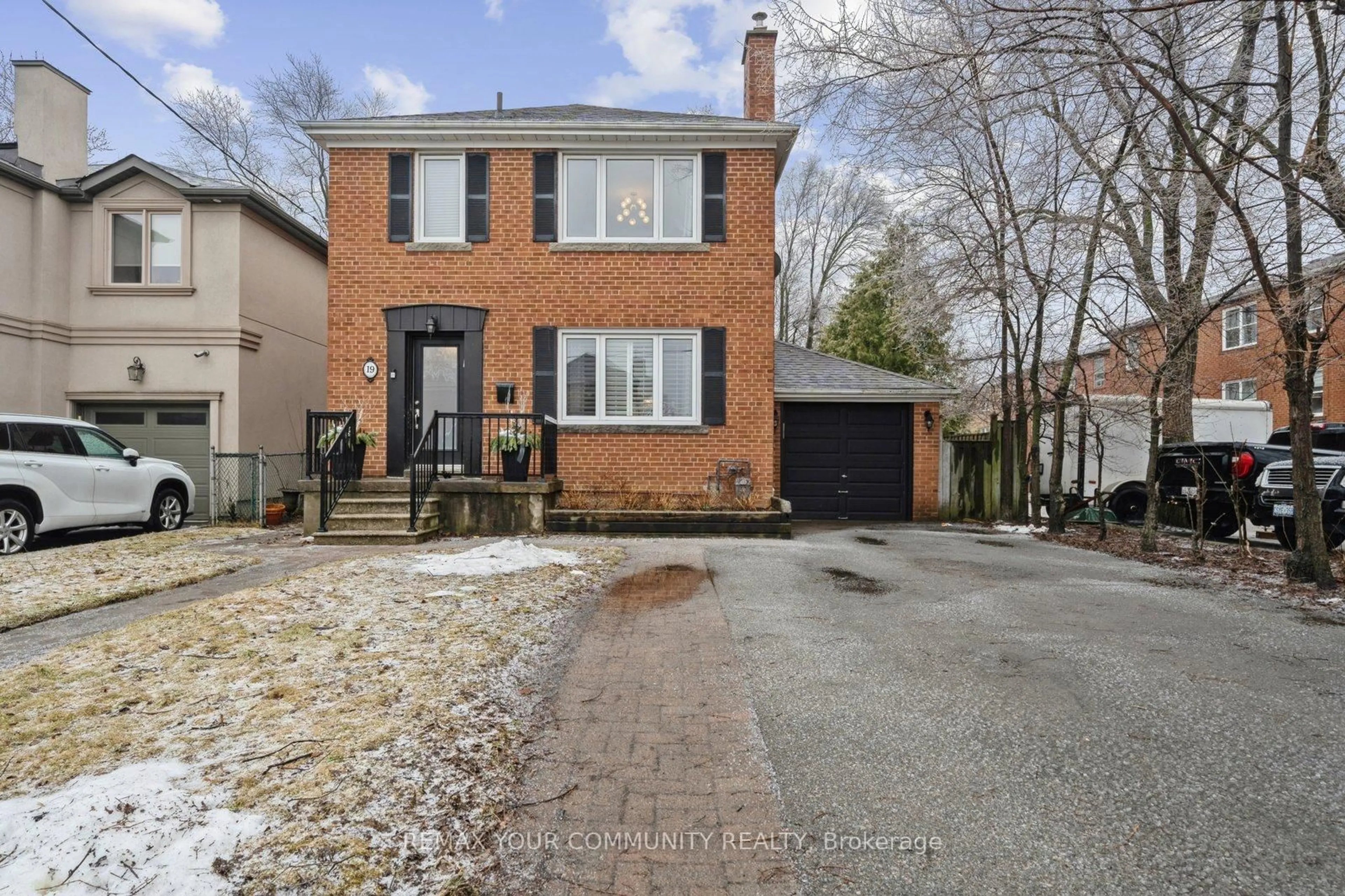 Home with brick exterior material, street for 19 Newbury Lane, Toronto Ontario M3H 1H6