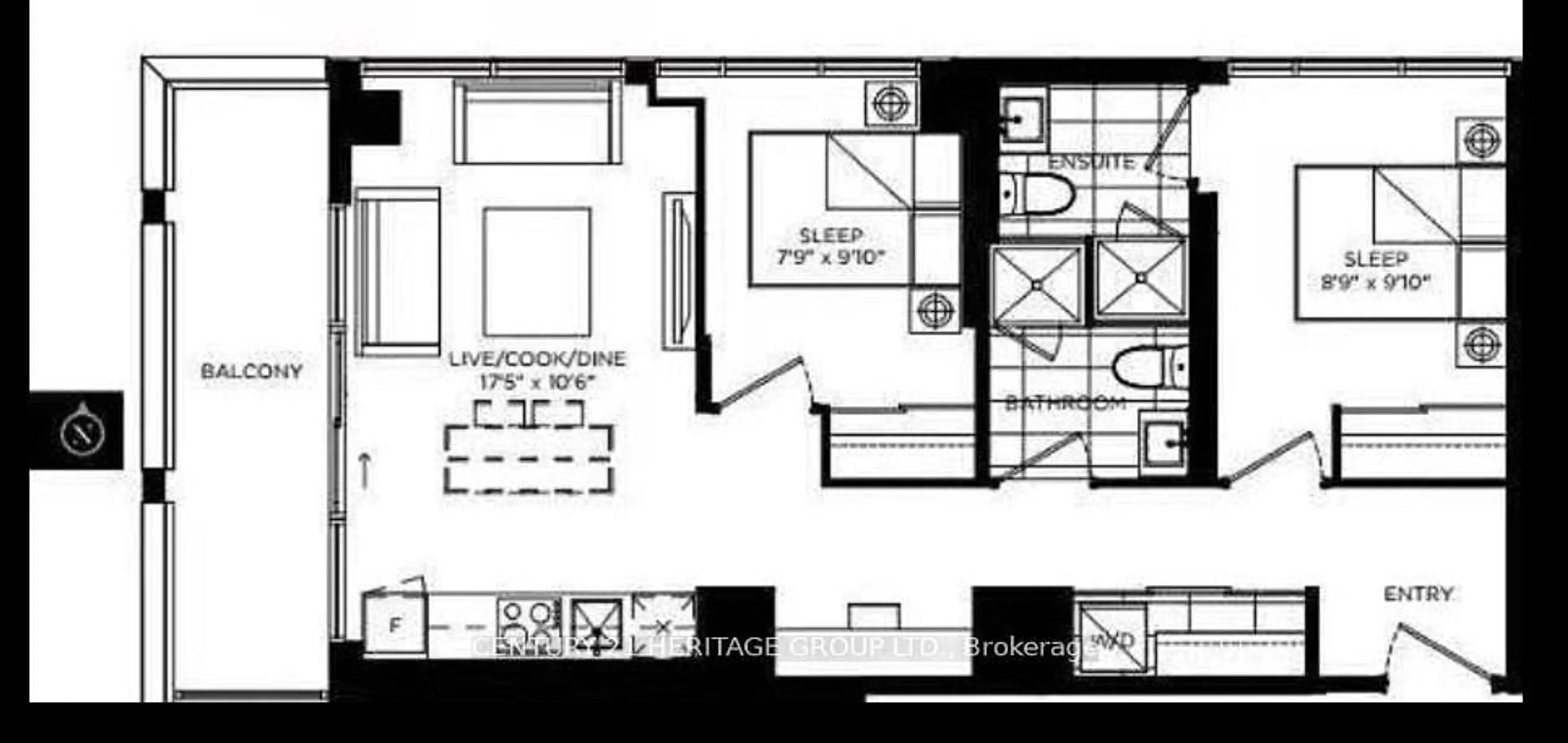 Floor plan for 20 Edward St #514, Toronto Ontario M5G 1C9