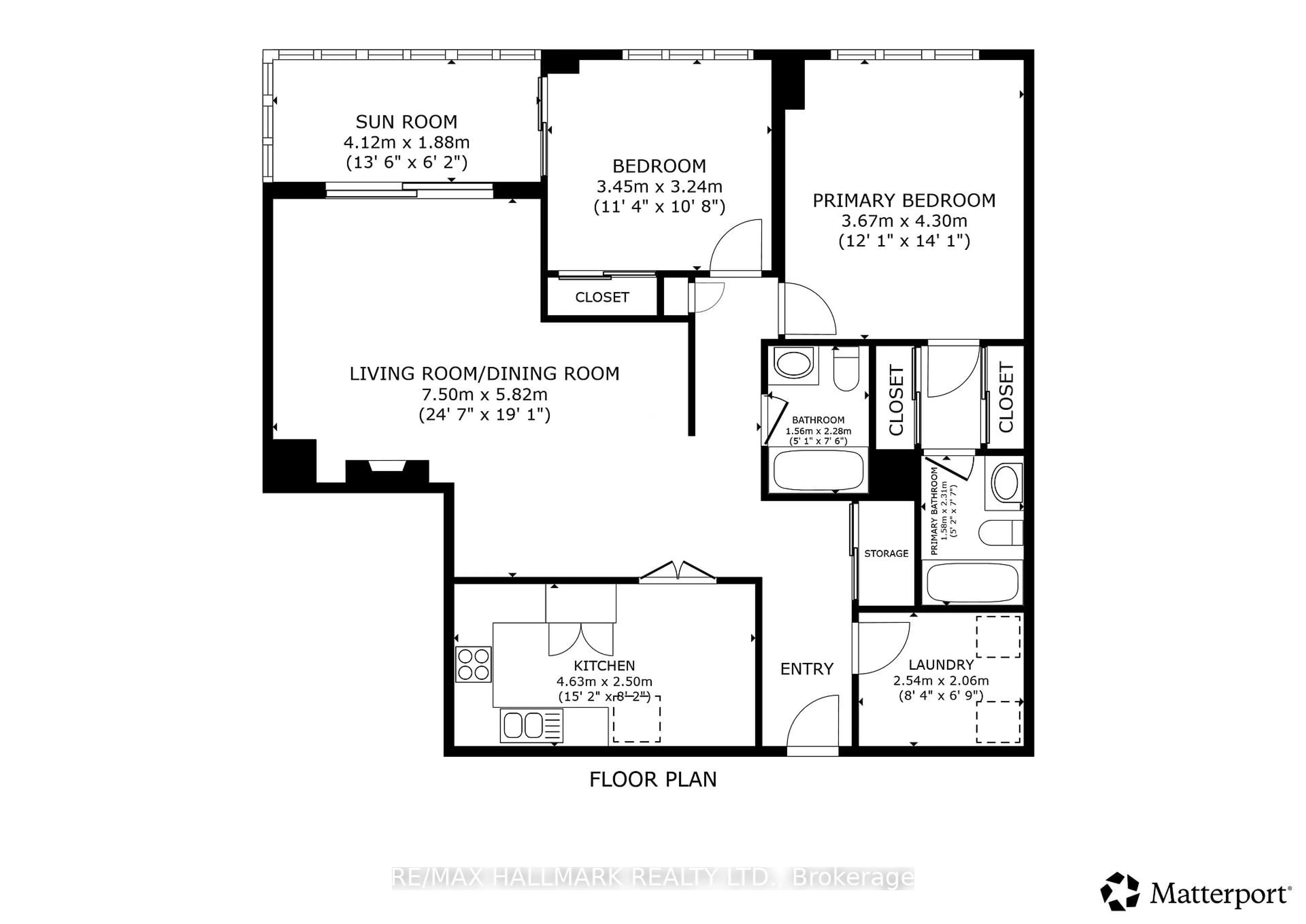 Floor plan for 215 Wynford Dr #2002, Toronto Ontario M3C 3P5