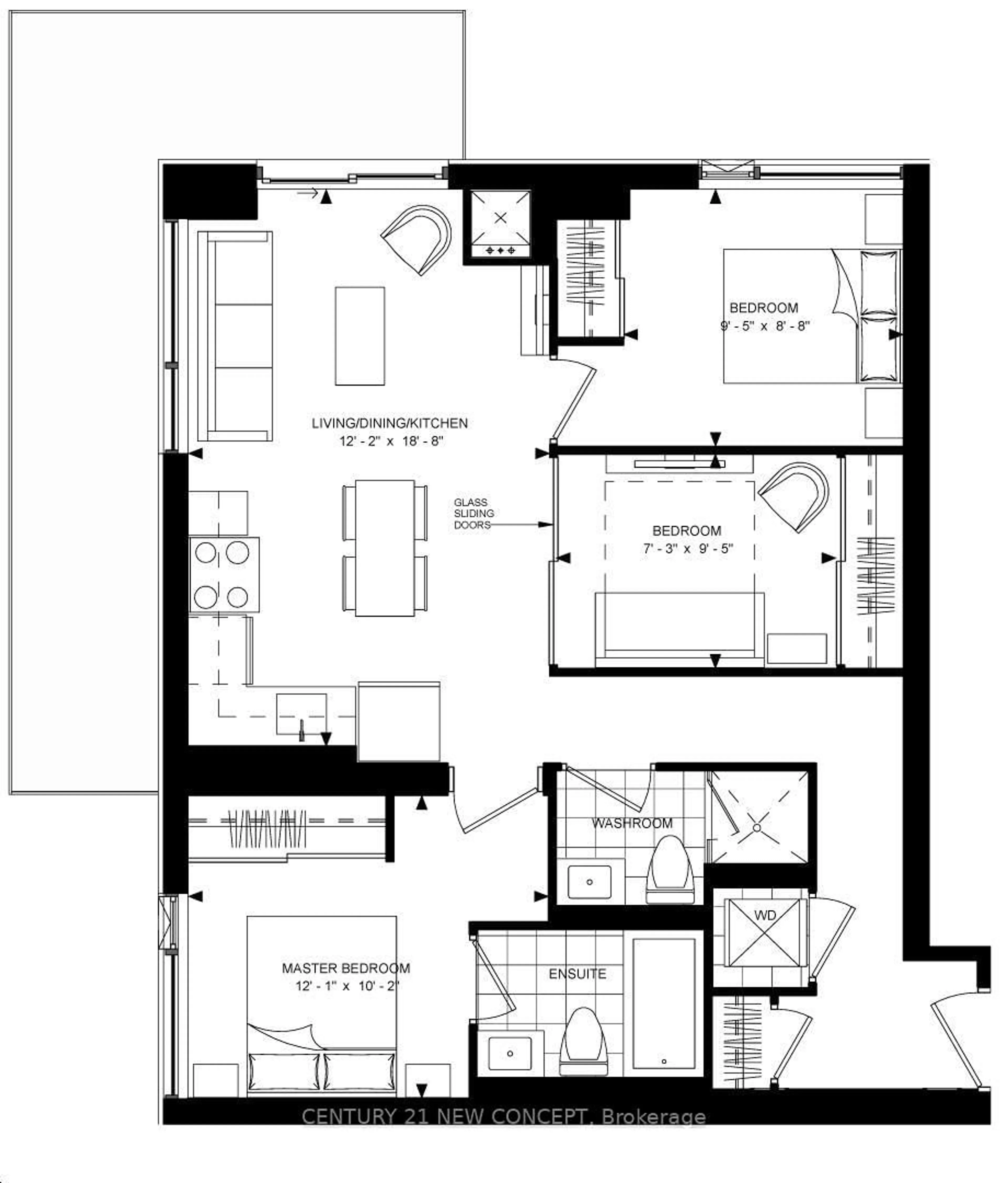 Floor plan for 25 Holly St #2109, Toronto Ontario M4S 3C2