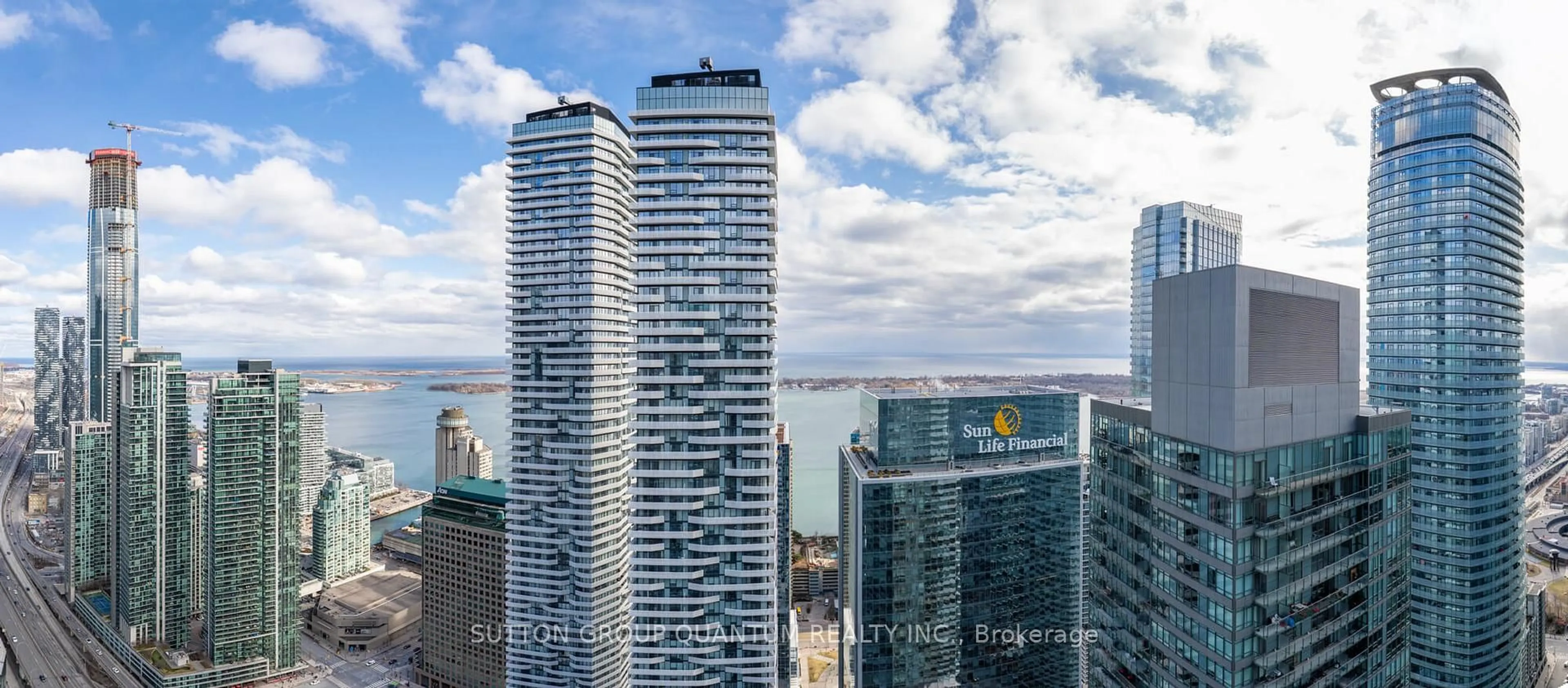 A pic from outside/outdoor area/front of a property/back of a property/a pic from drone, city buildings view from balcony for 65 Bremner Blvd #Sph5304, Toronto Ontario M5J 0A7