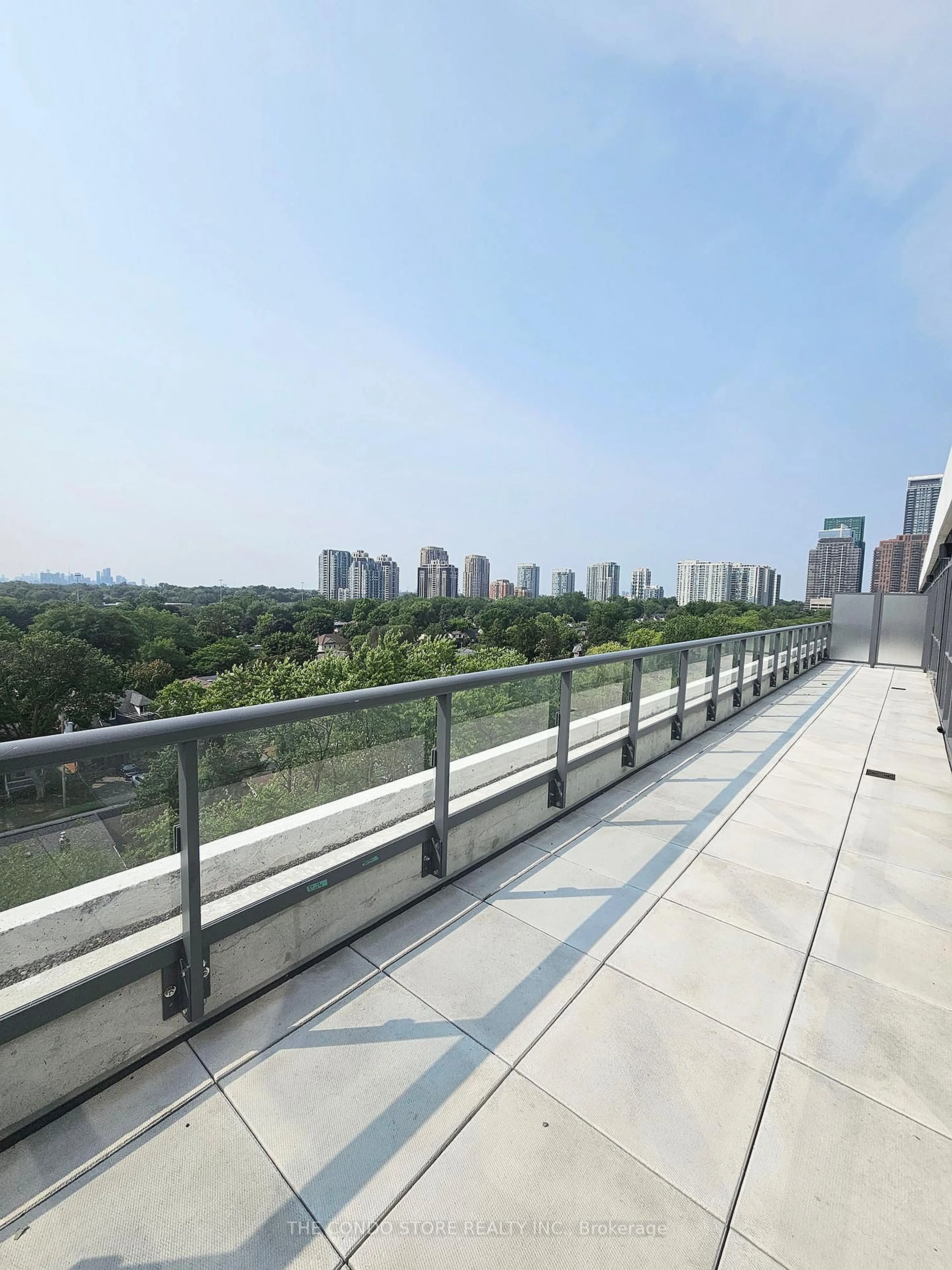 Balcony in the apartment, city buildings view from balcony for 181 Sheppard Ave #708, Toronto Ontario M2N 0L9