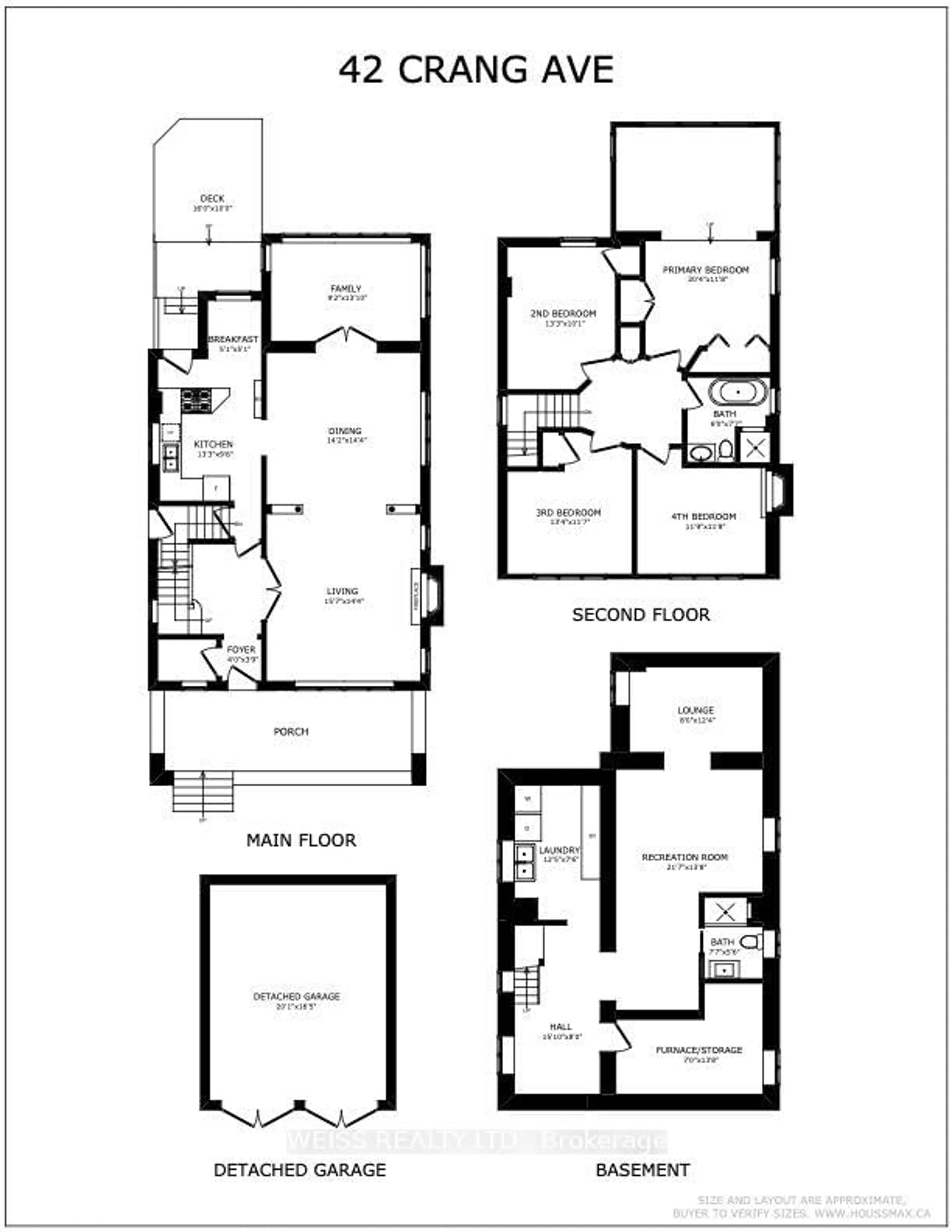 Floor plan for 42 Crang Ave, Toronto Ontario M6E 2Z9