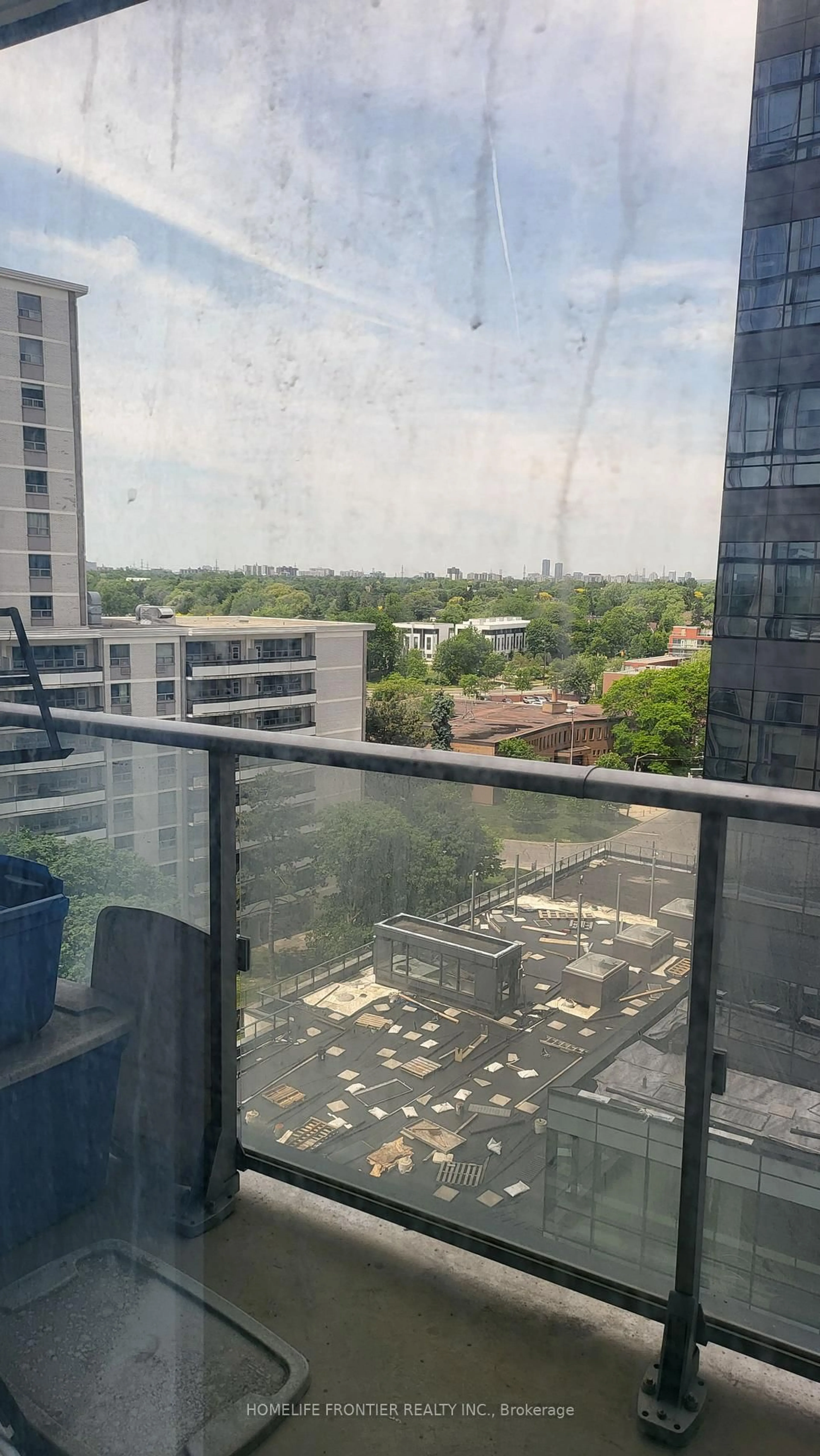 Balcony in the apartment, city buildings view from balcony for 5180 Yonge St #704, Toronto Ontario M2N 5P6