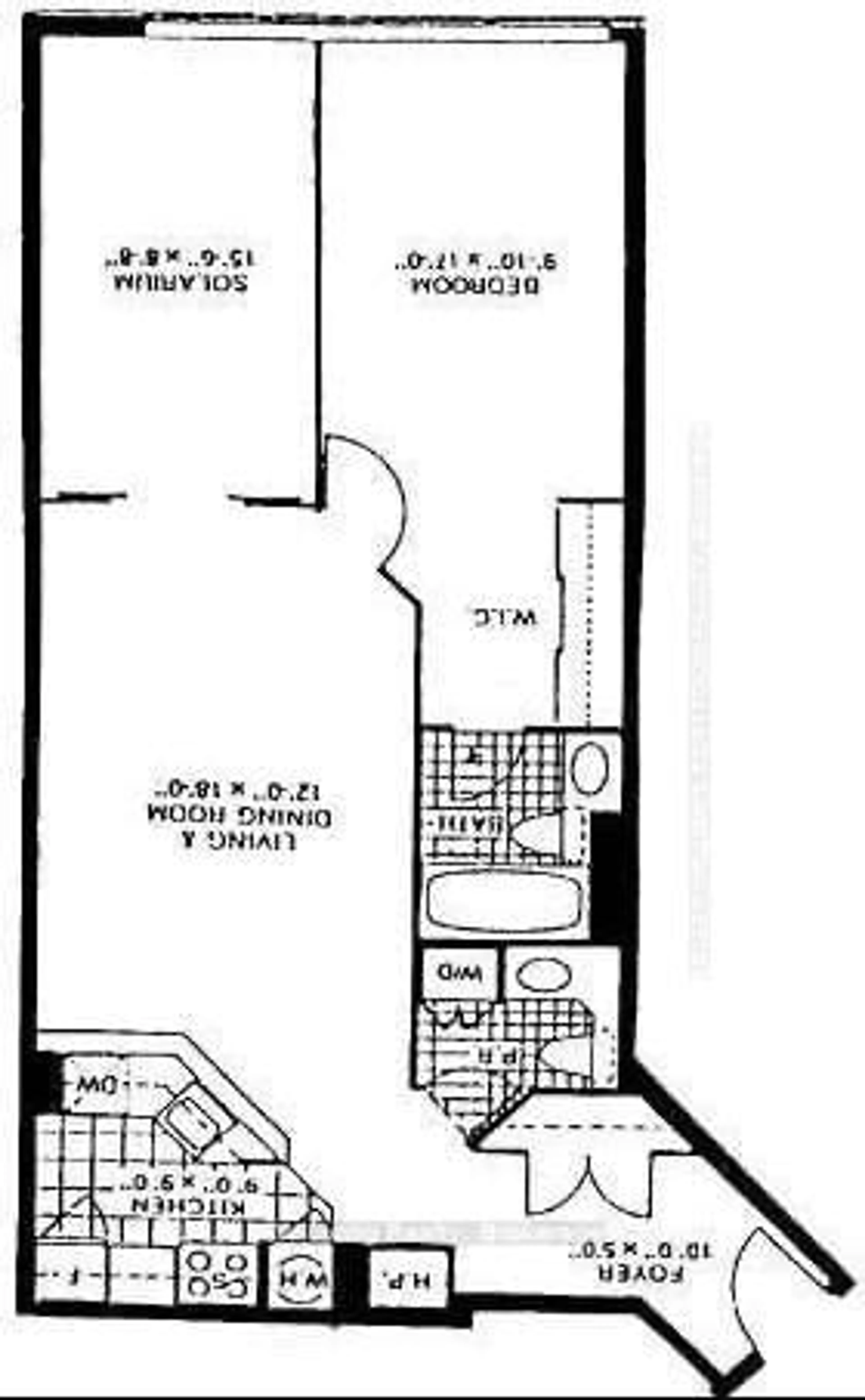 Floor plan for 1001 Bay St #1109, Toronto Ontario M5S 3A6