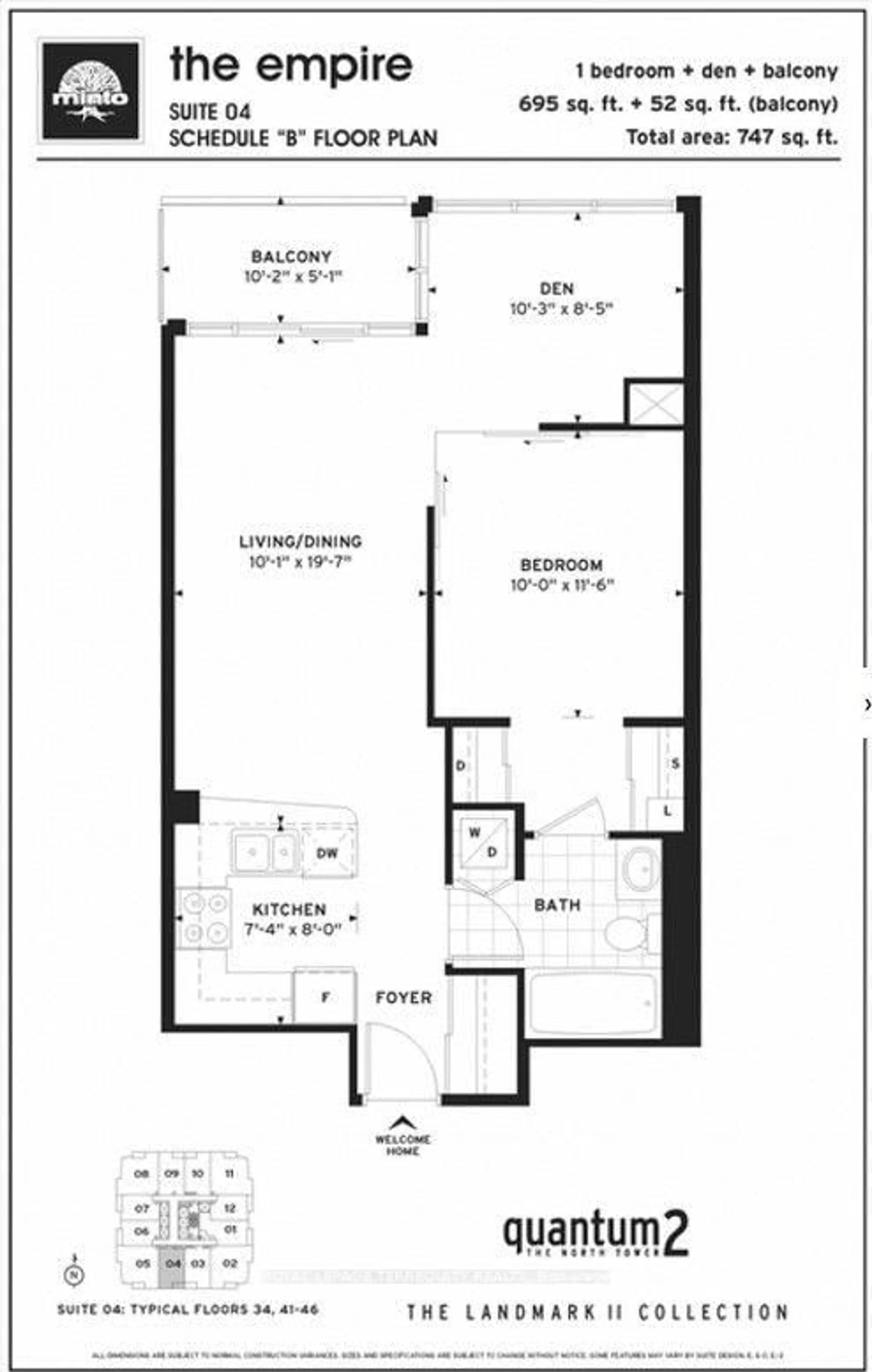 Floor plan for 2191 Yonge St #1004, Toronto Ontario M4S 3H8
