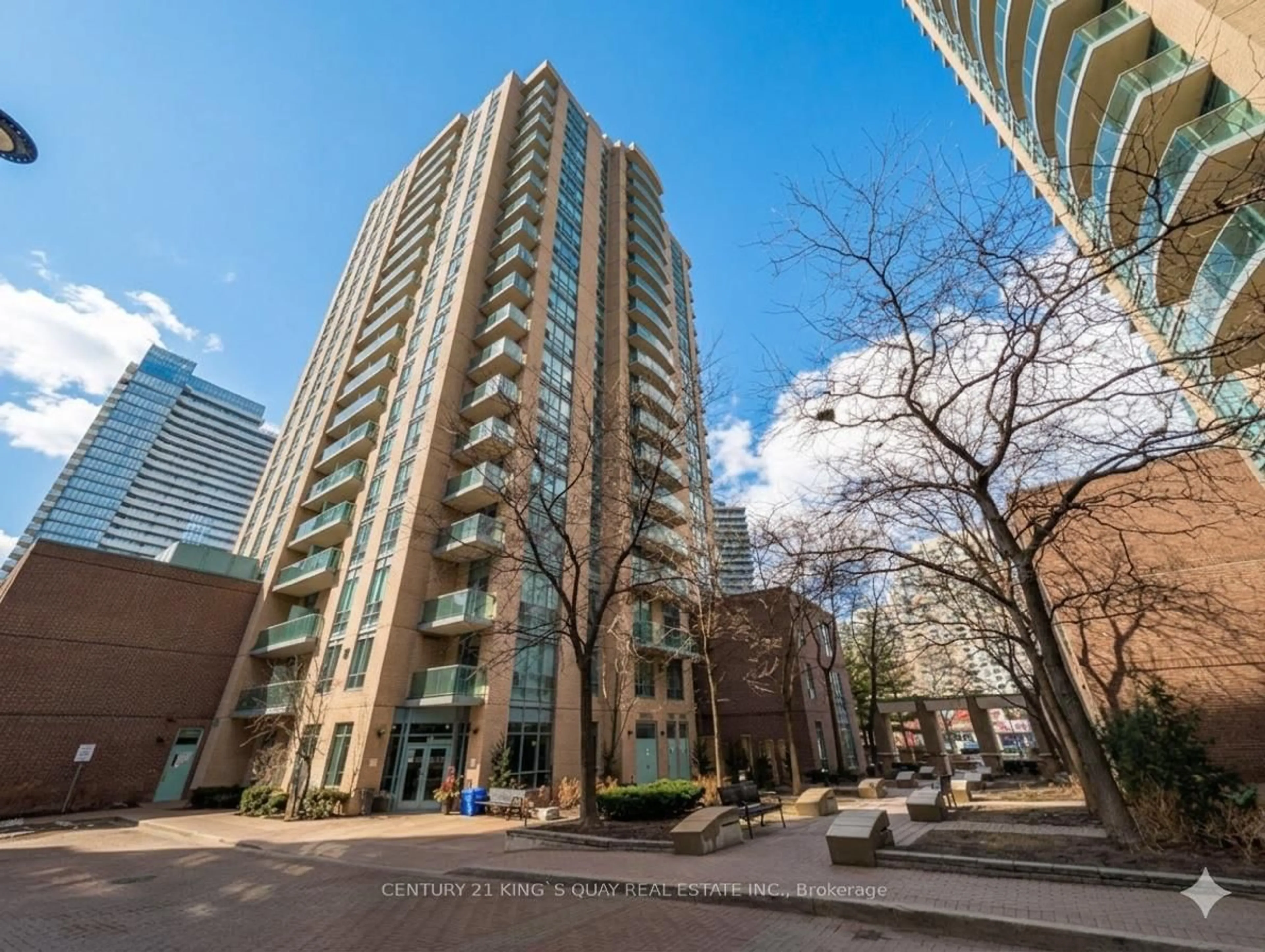 A pic from outside/outdoor area/front of a property/back of a property/a pic from drone, city buildings view from balcony for 20 Olive Ave #903, Toronto Ontario M2N 7G5