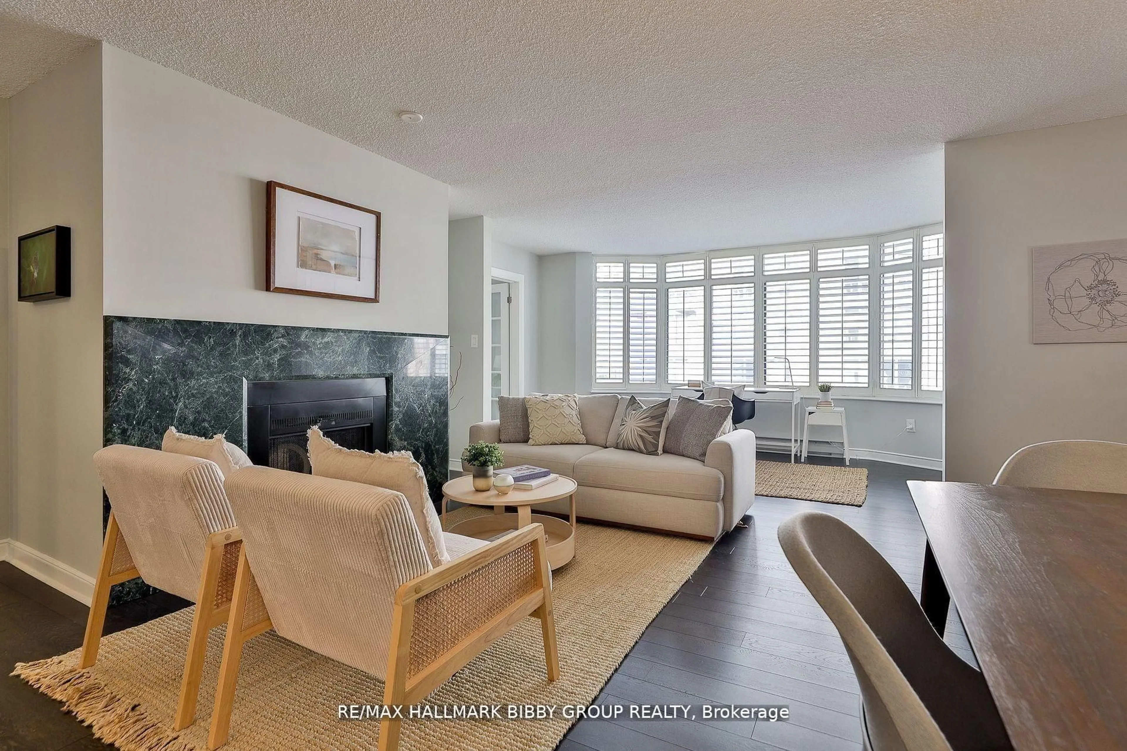 Living room with furniture, ceramic/tile floor for 135 George St #506, Toronto Ontario M5A 4E8