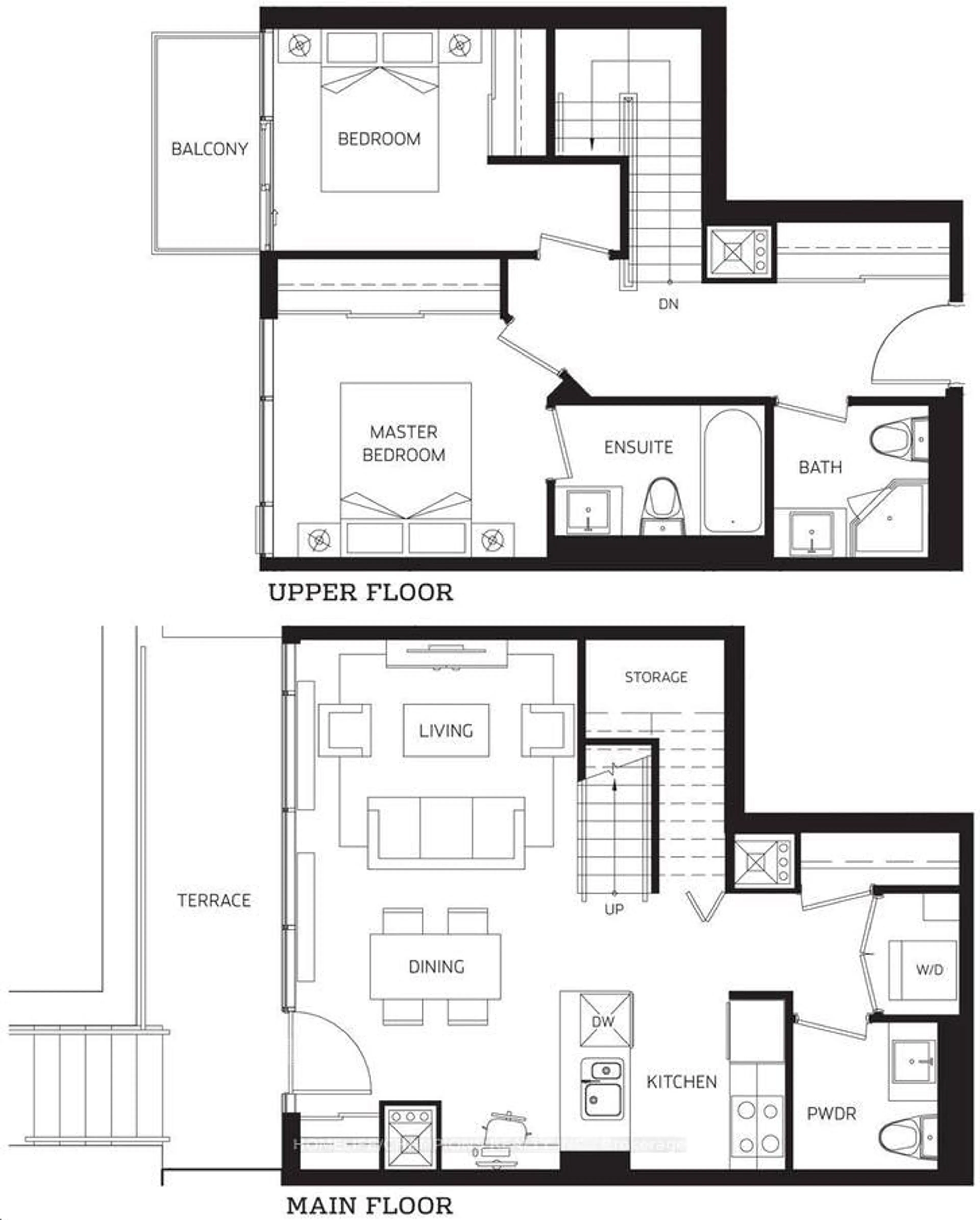 Floor plan for 20 Bruyeres Mews #Th10, Toronto Ontario M5V 0G8