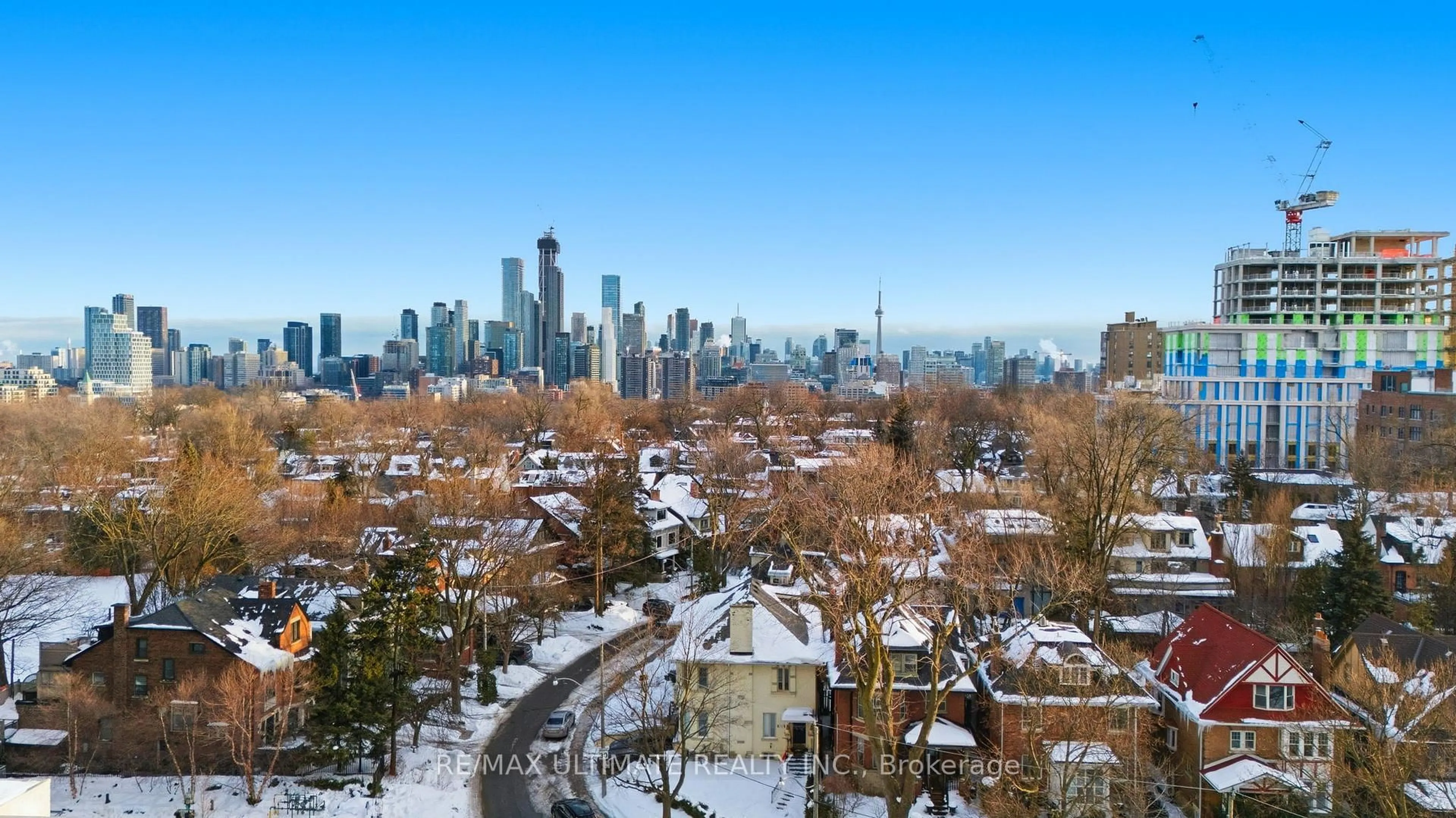 A pic from outside/outdoor area/front of a property/back of a property/a pic from drone, city buildings view from balcony for 111 St Clair Ave #811, Toronto Ontario M4V 1N5