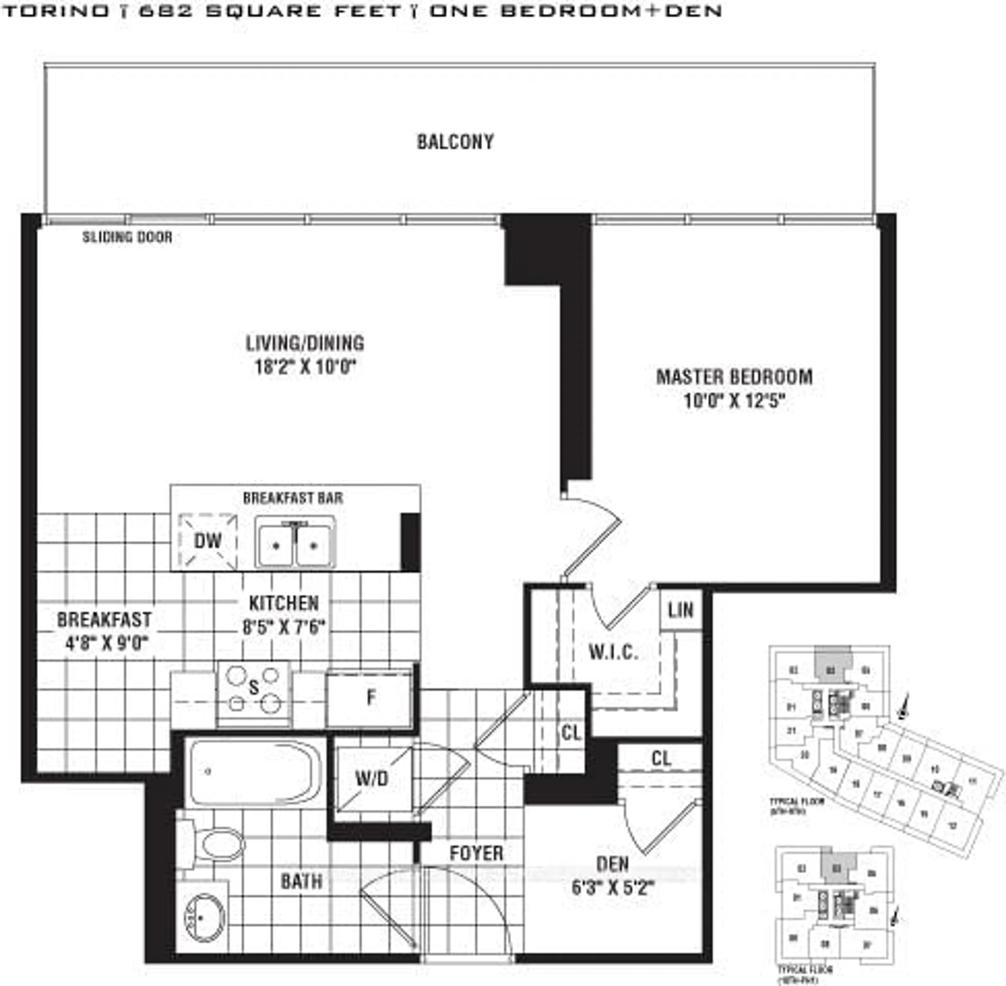 Floor plan for 825 Church St #2303, Toronto Ontario M4W 3Z4