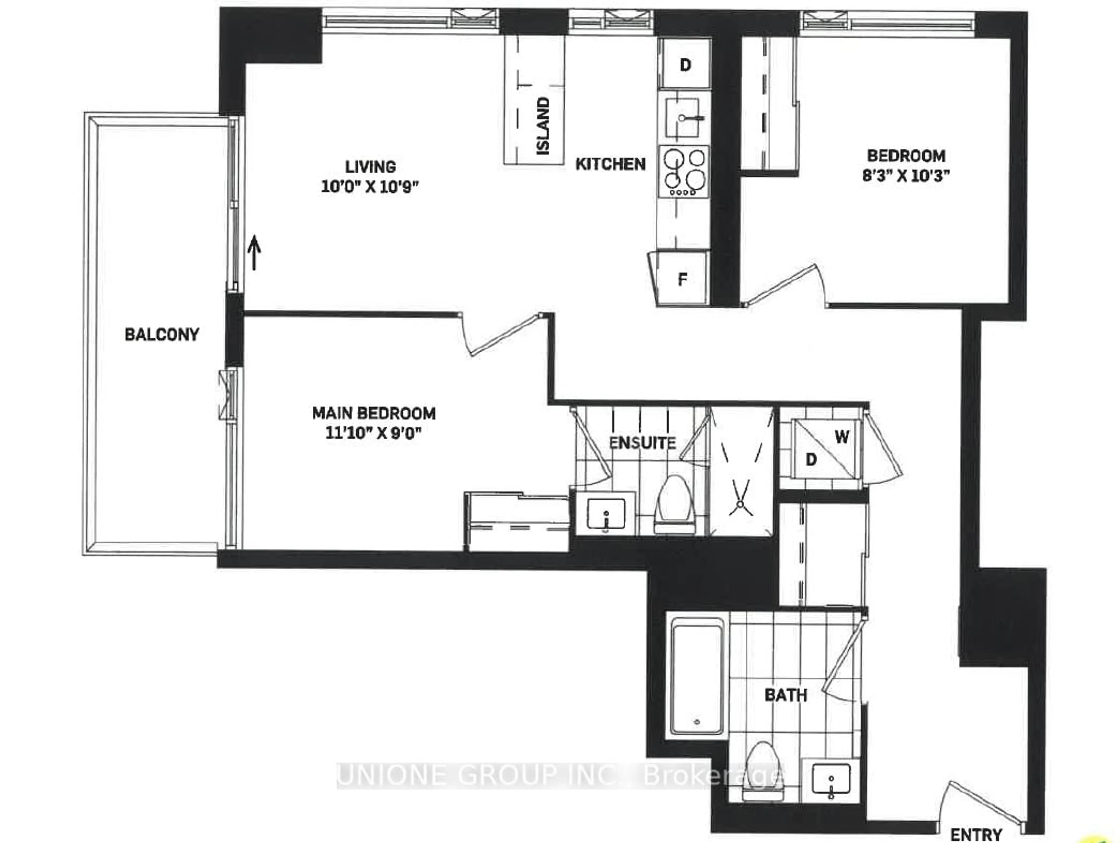Floor plan for 35 Tubman Ave #514, Toronto Ontario M5A 0T1