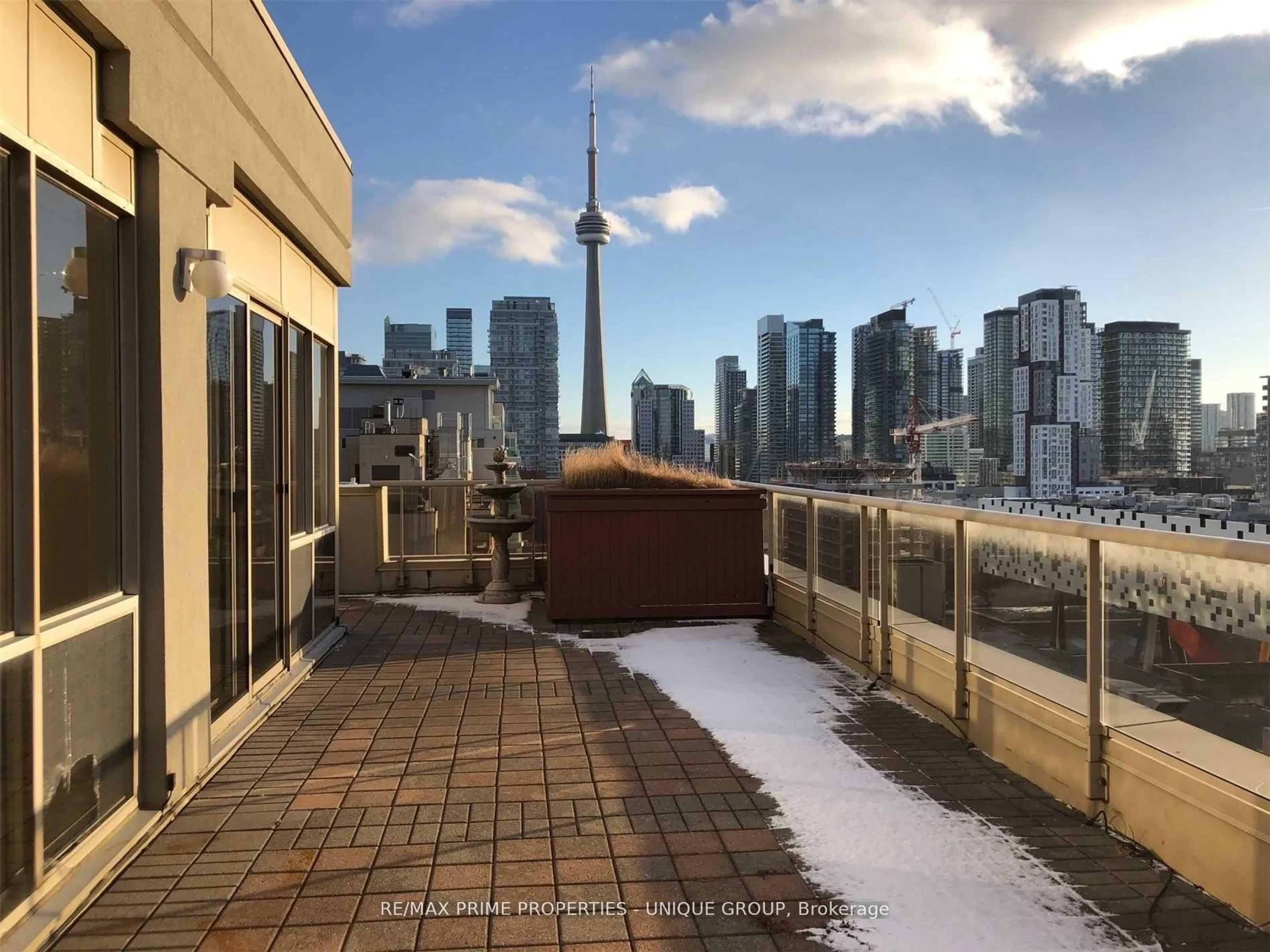 Patio, city buildings view from balcony for 152 St Patrick St #Ph03, Toronto Ontario M5T 3J9