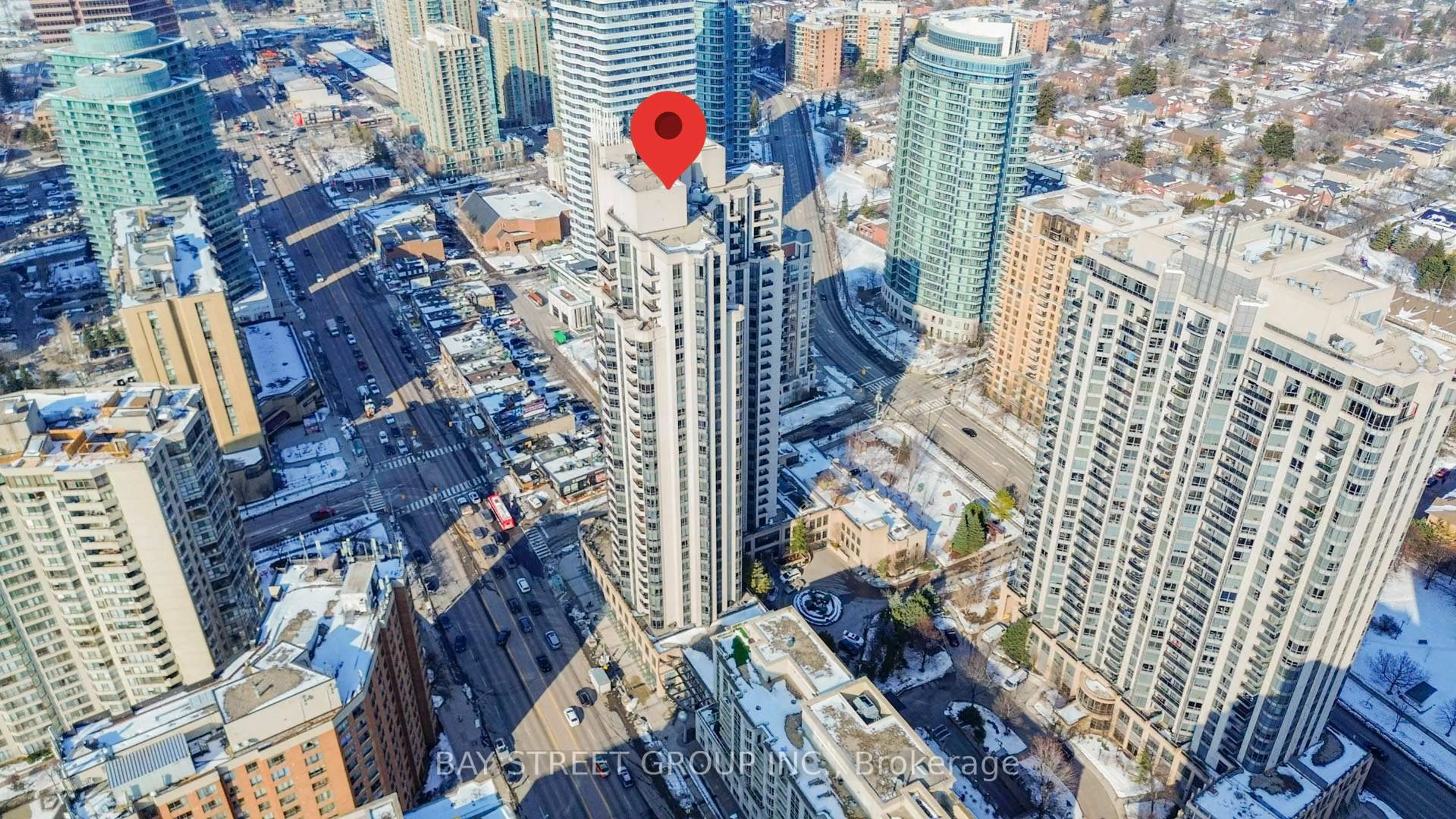 A pic from outside/outdoor area/front of a property/back of a property/a pic from drone, city buildings view from balcony for 500 Doris Ave #1723, Toronto Ontario M2N 0C1
