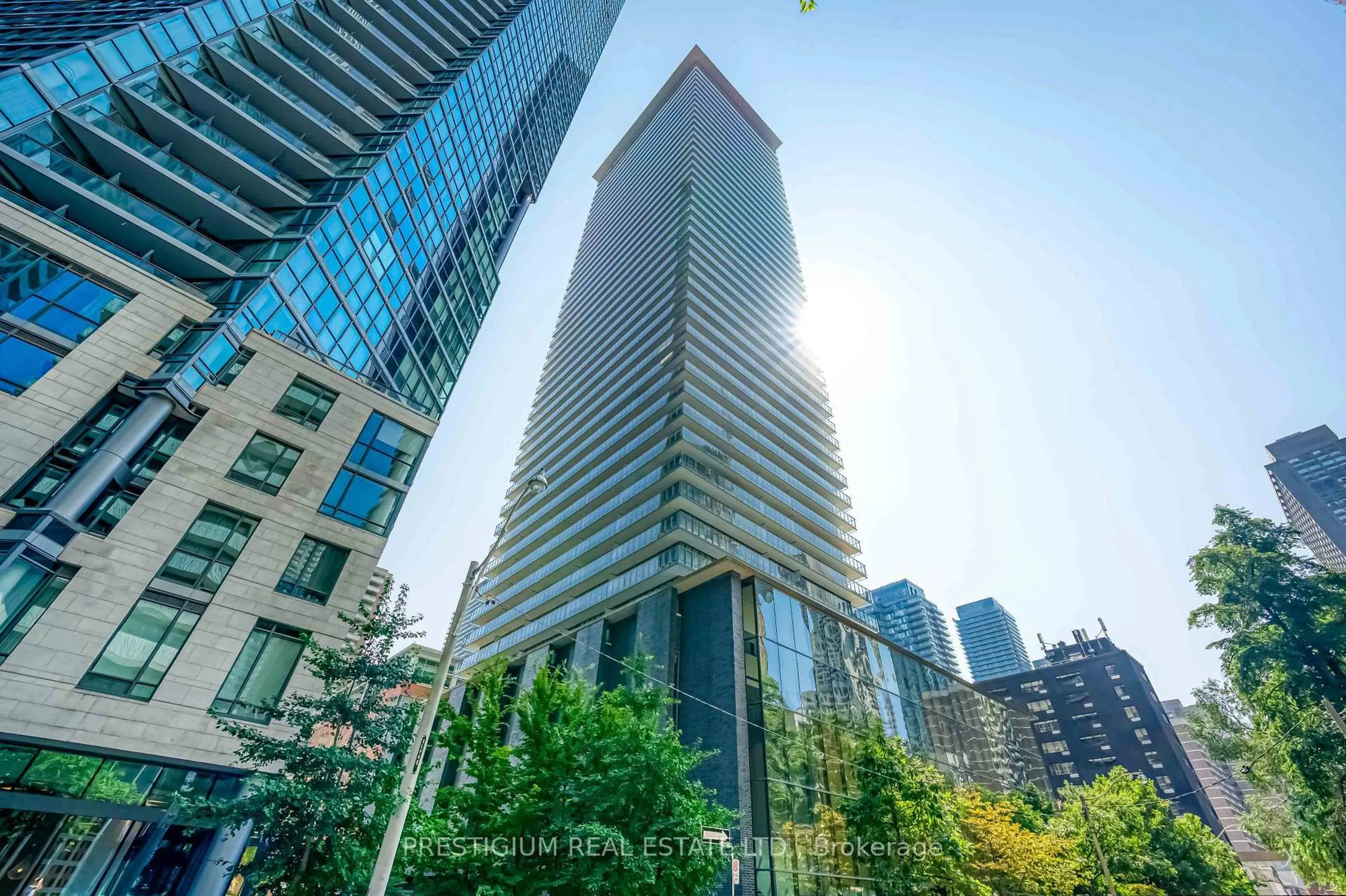 Patio, city buildings view from balcony for 33 CHARLES St #3704, Toronto Ontario M4Y 0A2