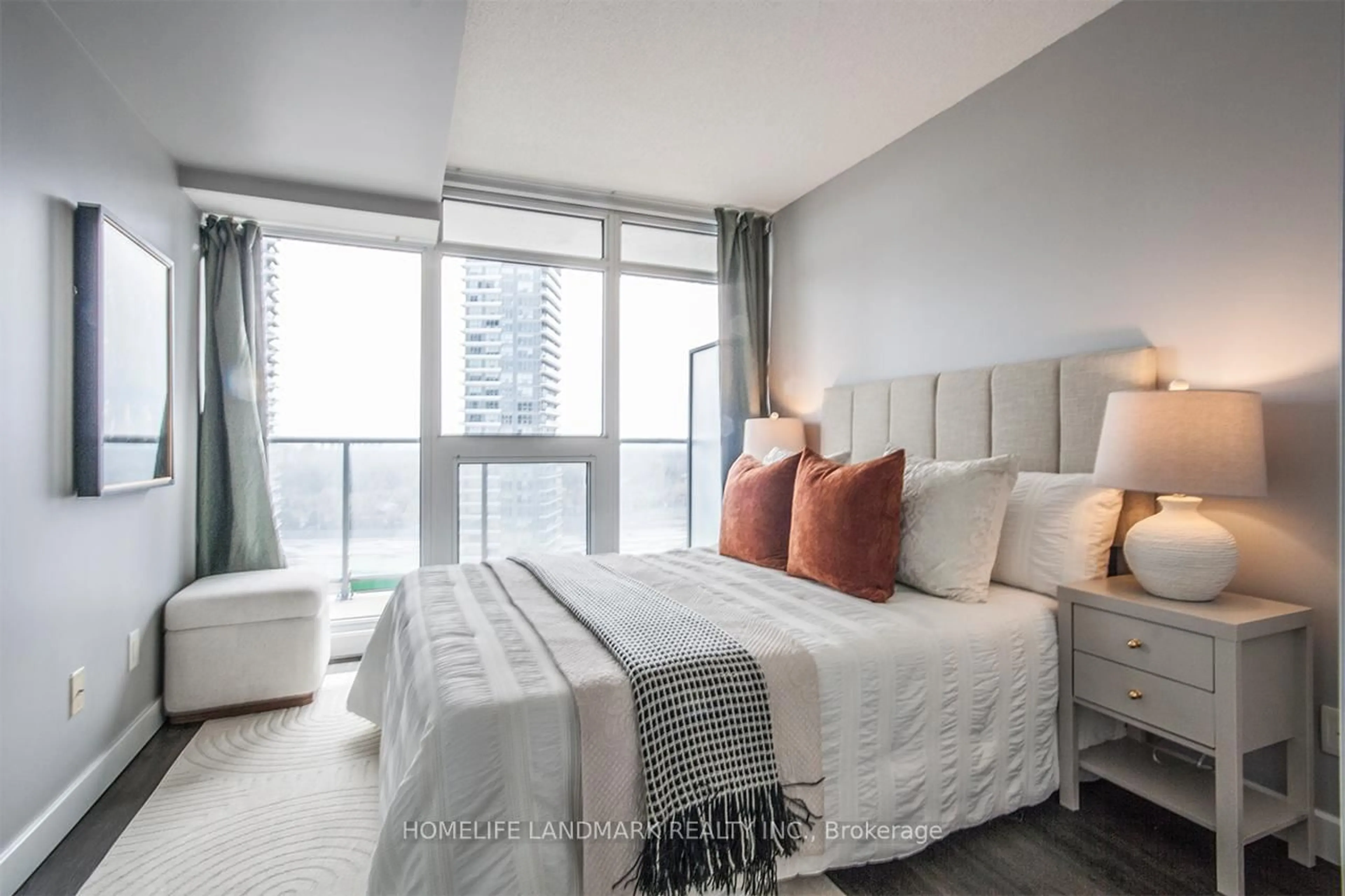 Bedroom with bed, unknown for 72 Esther Shiner Blvd #1902, Toronto Ontario M2K 0C4