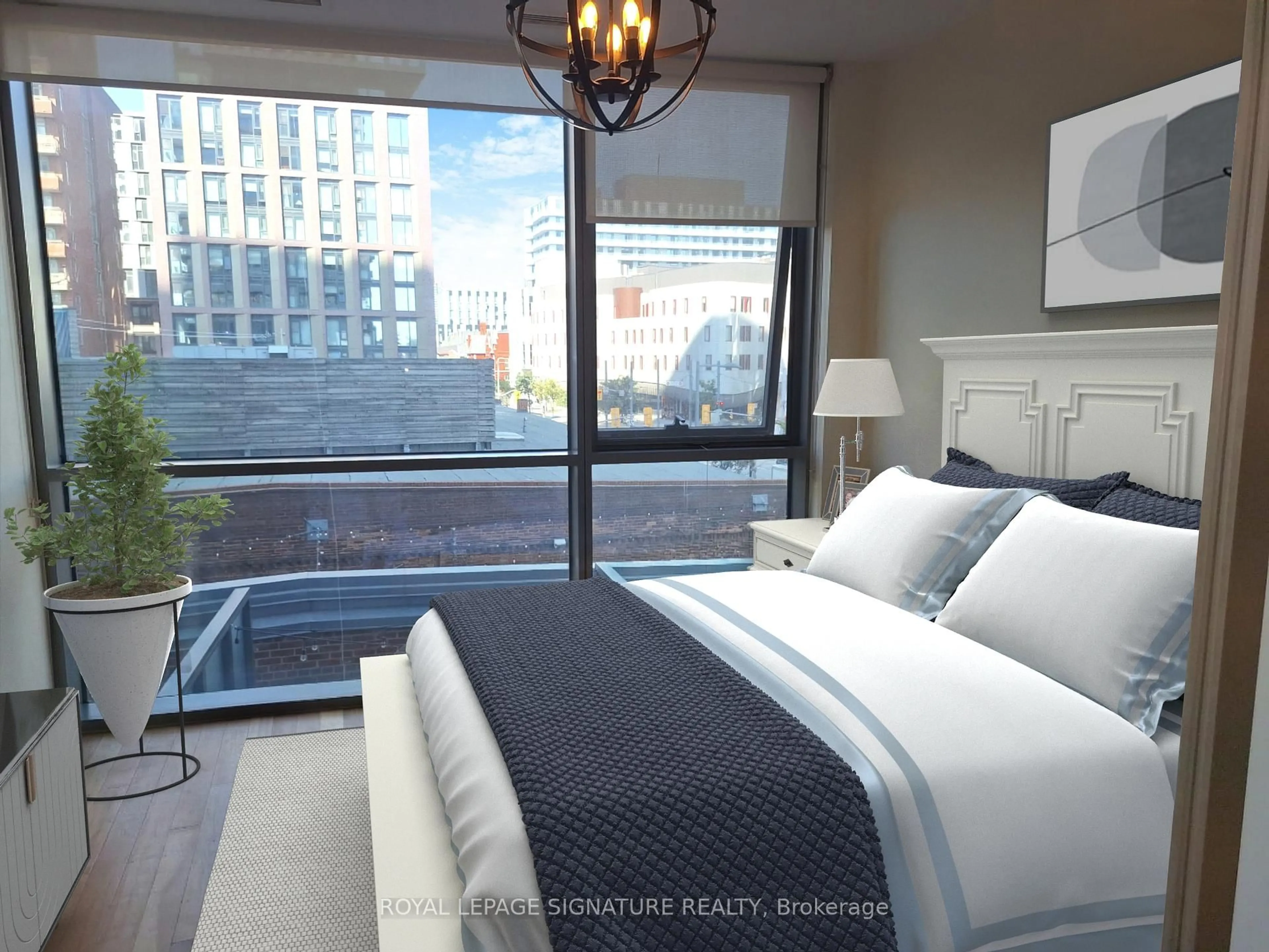 Bedroom with bed, unknown for 390 Cherry St #204, Toronto Ontario M5A 0E2