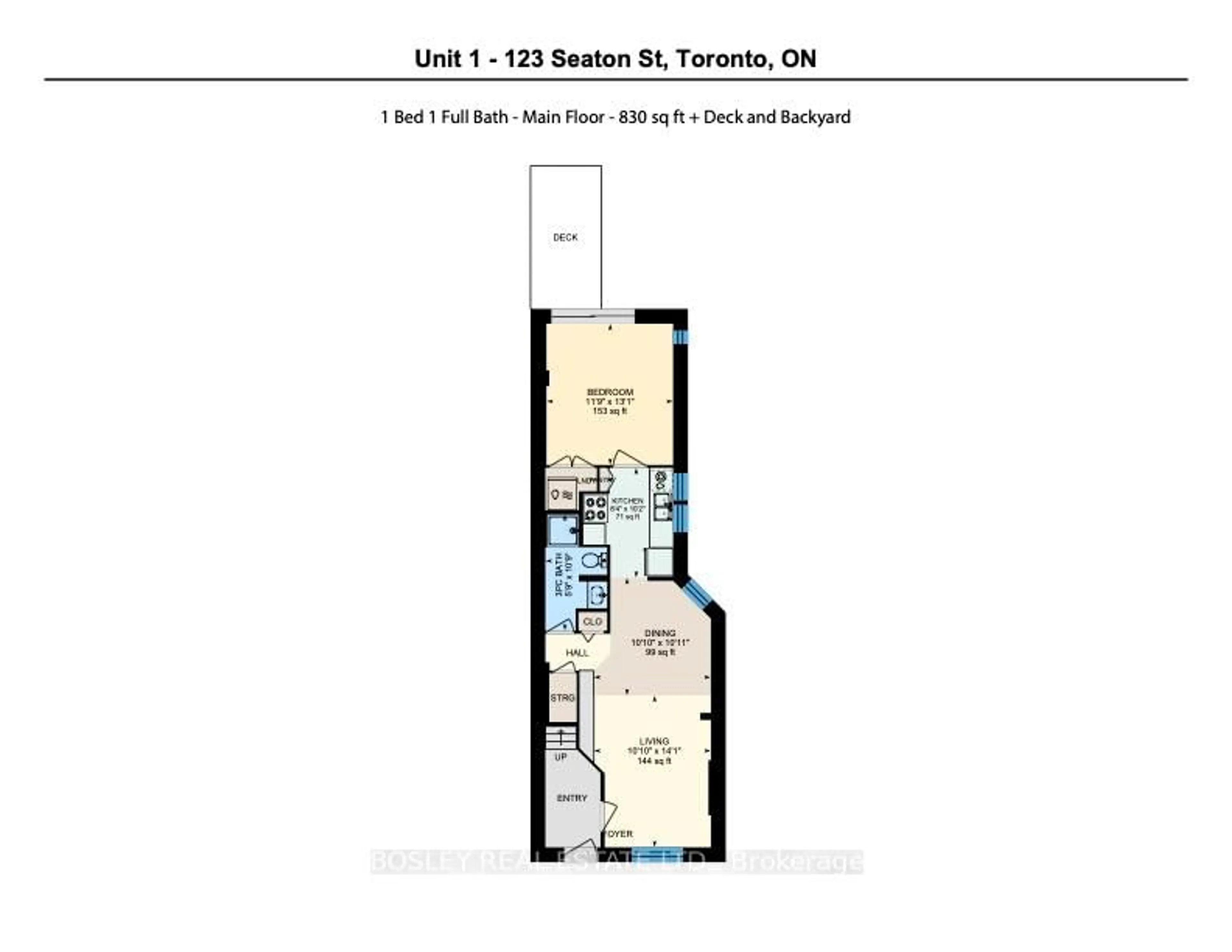 Floor plan for 123 Seaton St, Toronto Ontario M5A 2T2