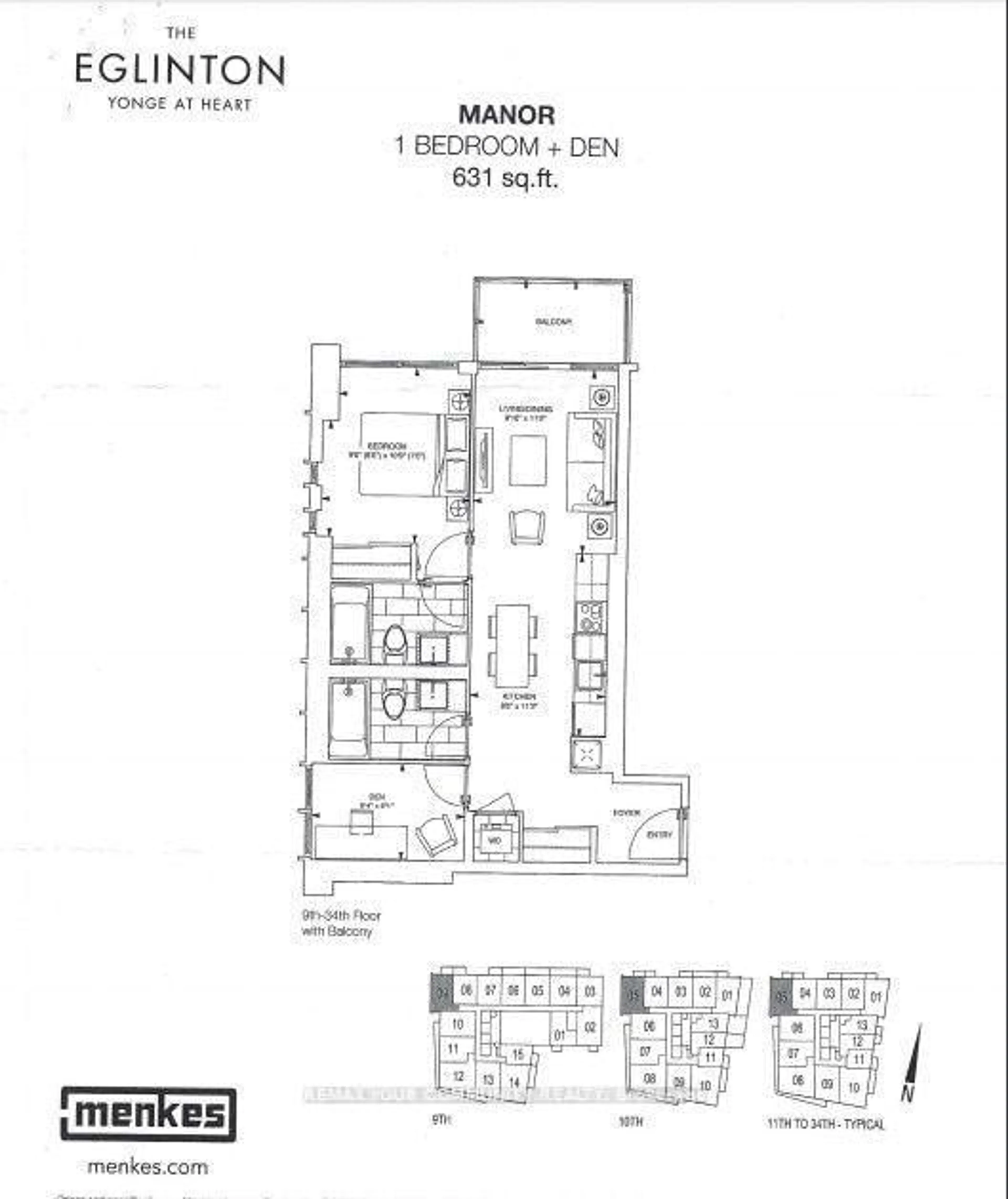 Floor plan for 125 Redpath Ave #1005, Toronto Ontario M4P 1J5