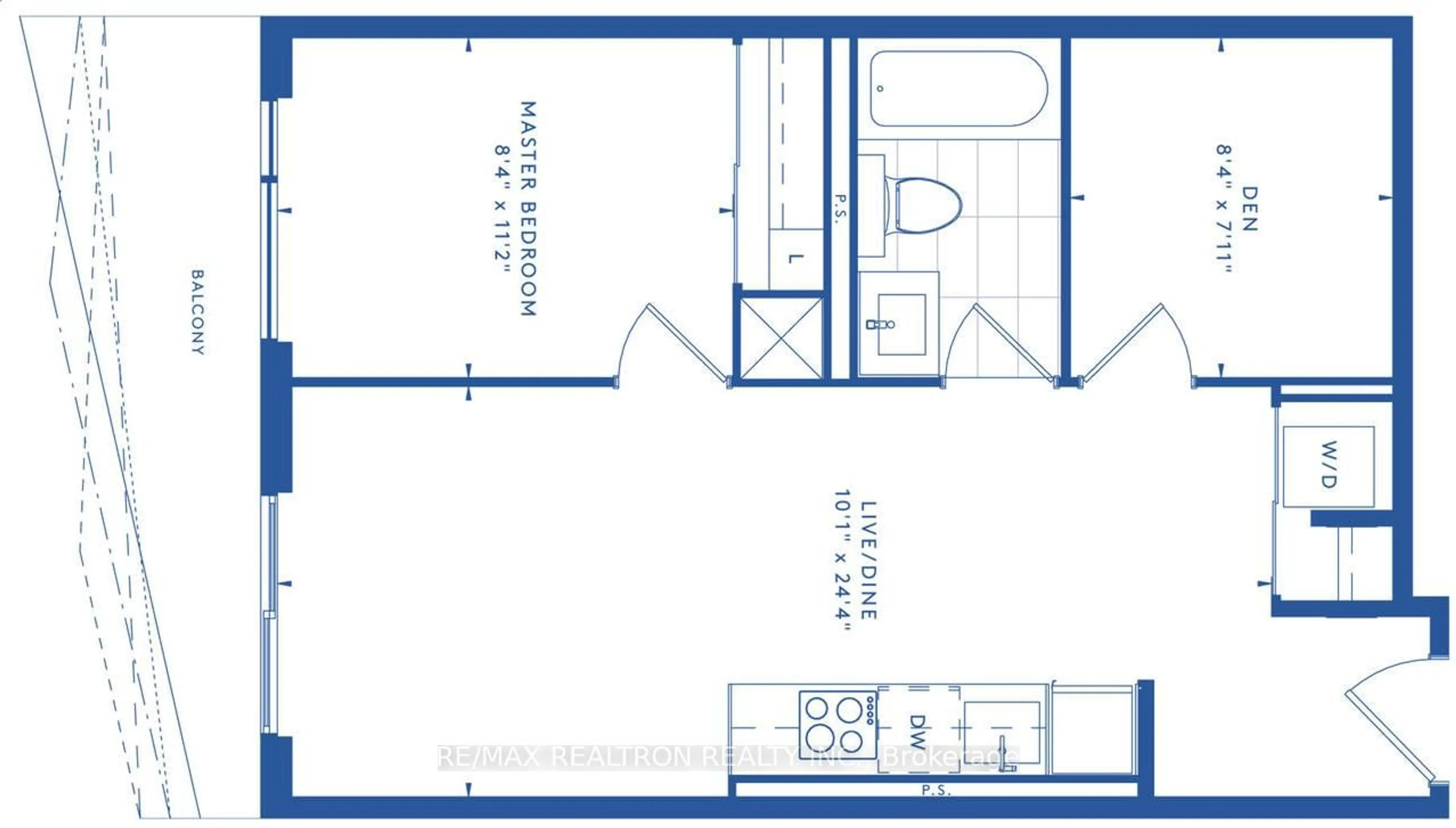 Floor plan for 100 Dalhousie St #1412, Toronto Ontario M5B 0C7