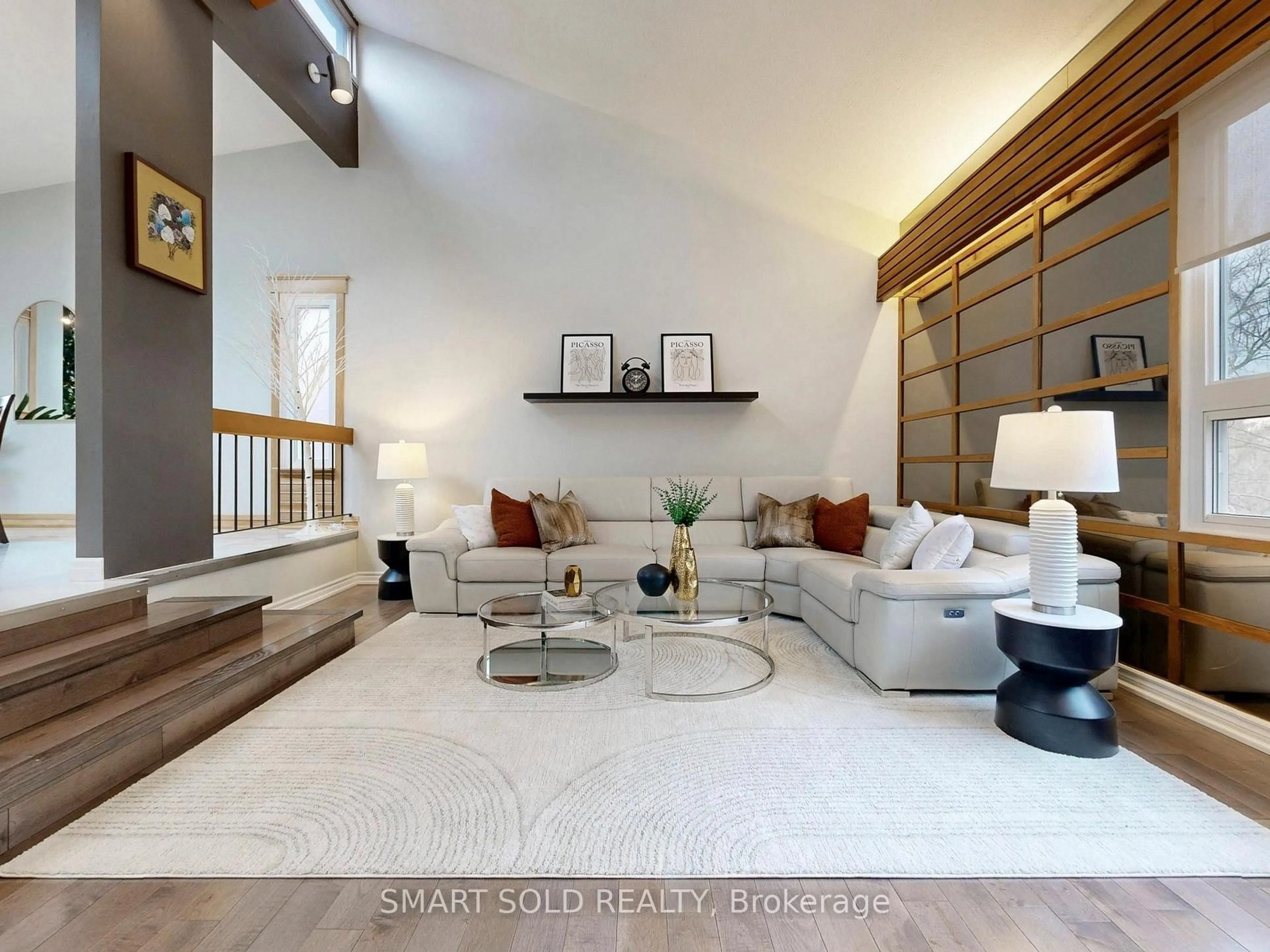 Living room with furniture, ceramic/tile floor for 48 Patina Dr, Toronto Ontario M2H 1R1