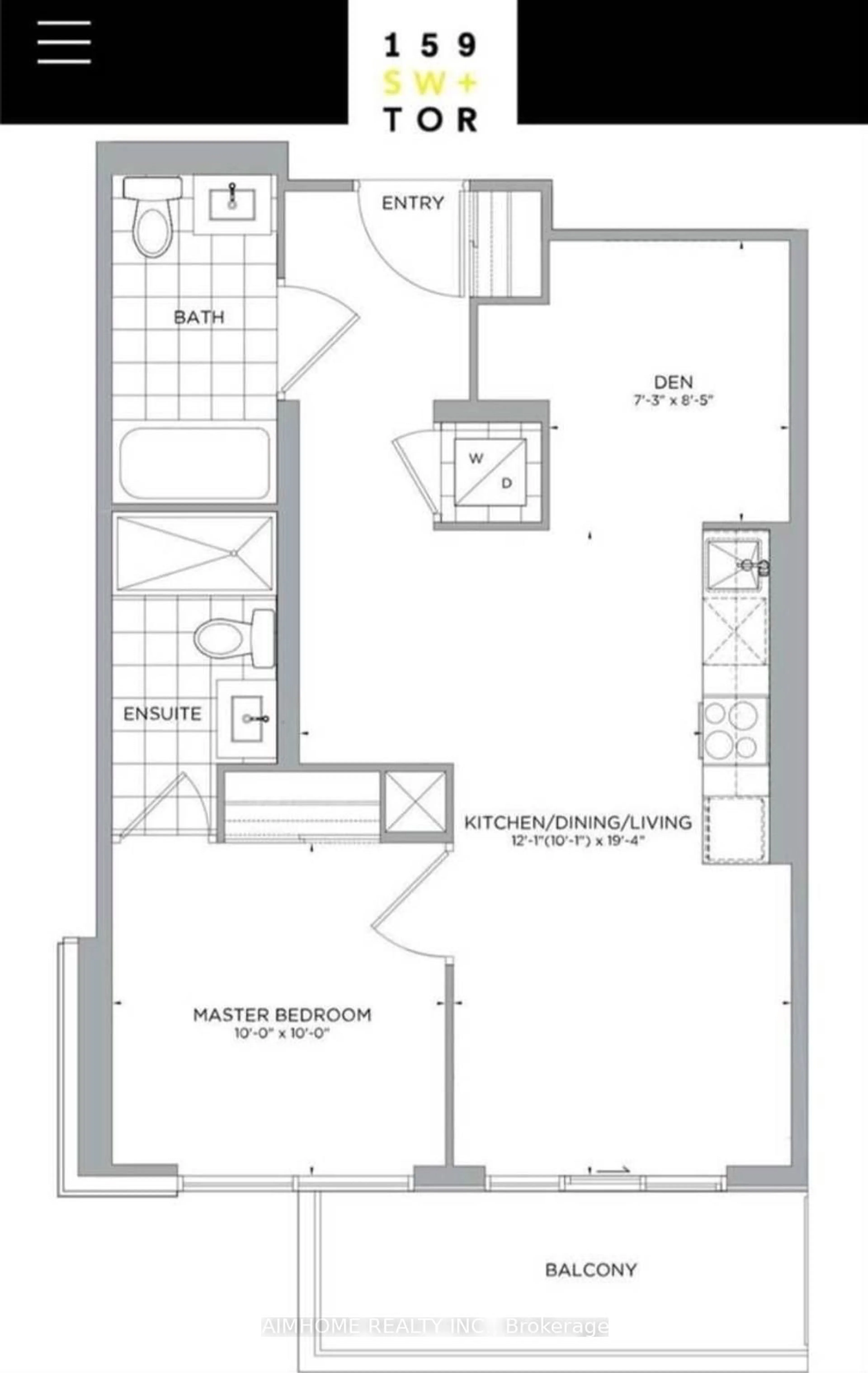 Floor plan for 159 Wellesley St #1306, Toronto Ontario M4Y 1J4
