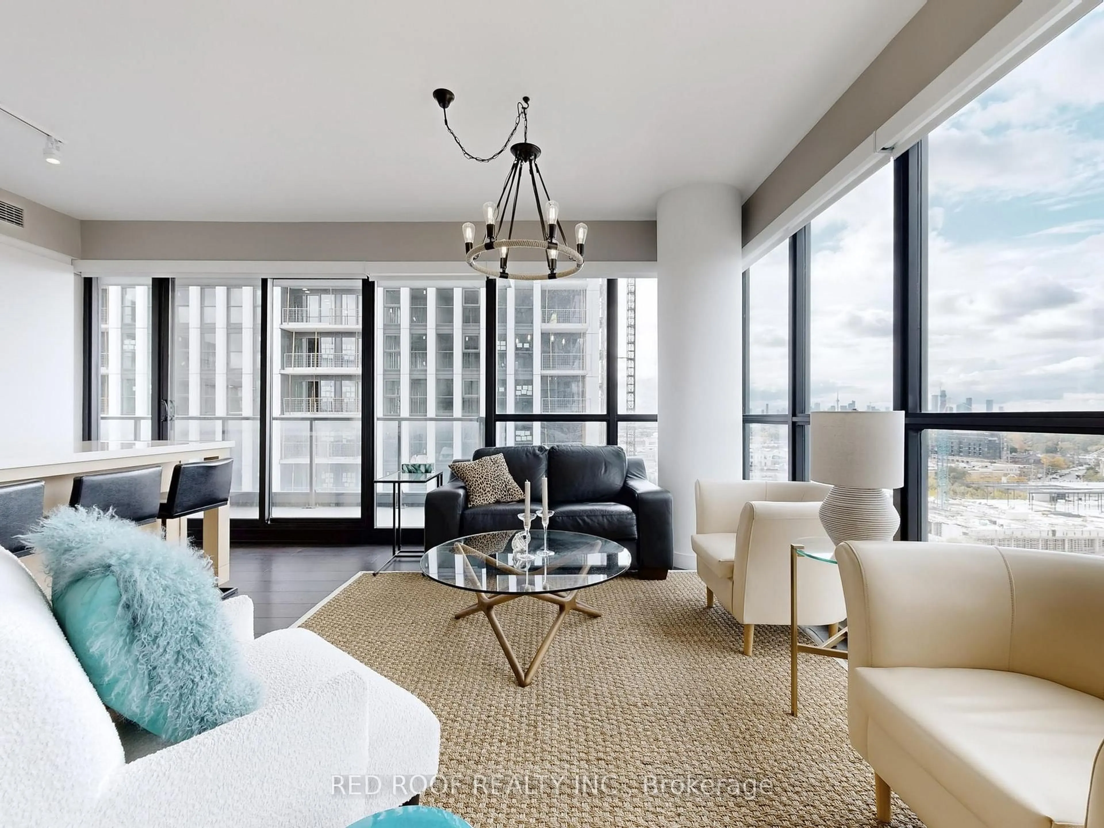 Living room with furniture, unknown for 33 Frederick Todd Way #1401, Toronto Ontario M4G 0C9