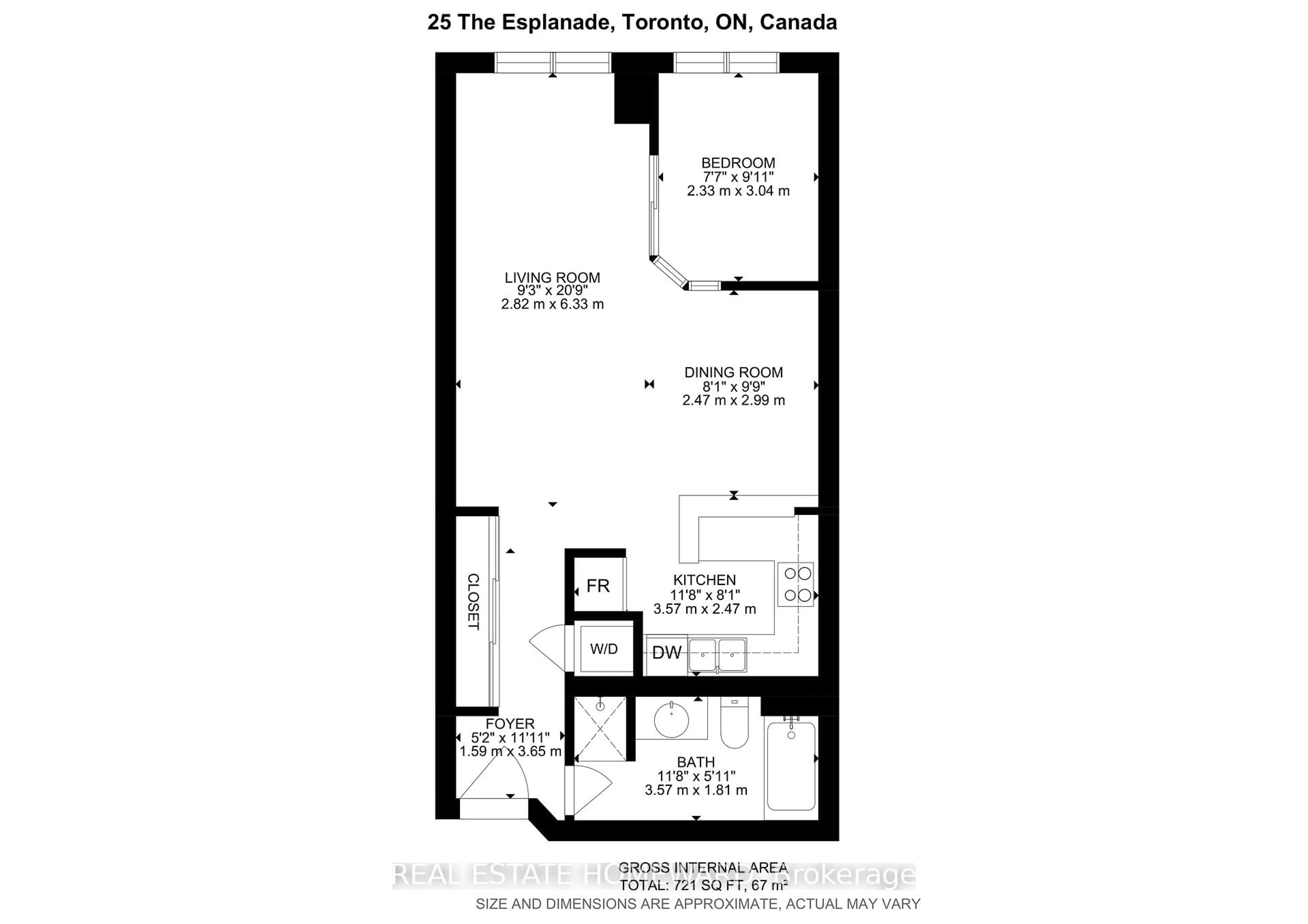 Floor plan for 25 The Esplanade #1712, Toronto Ontario M5E 1W5