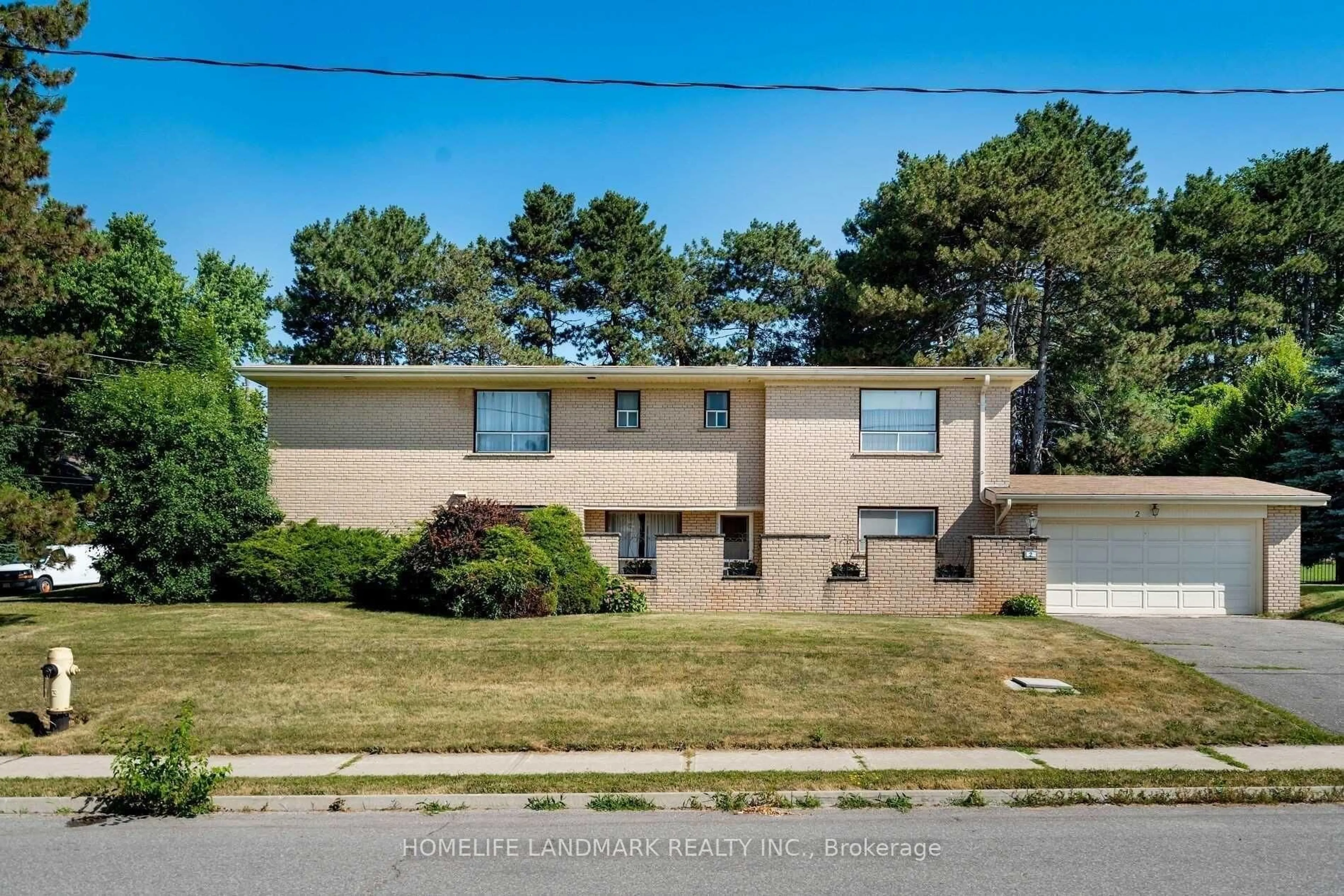 Home with brick exterior material, street for 2 Royal Oak Dr, Toronto Ontario M3C 2M2