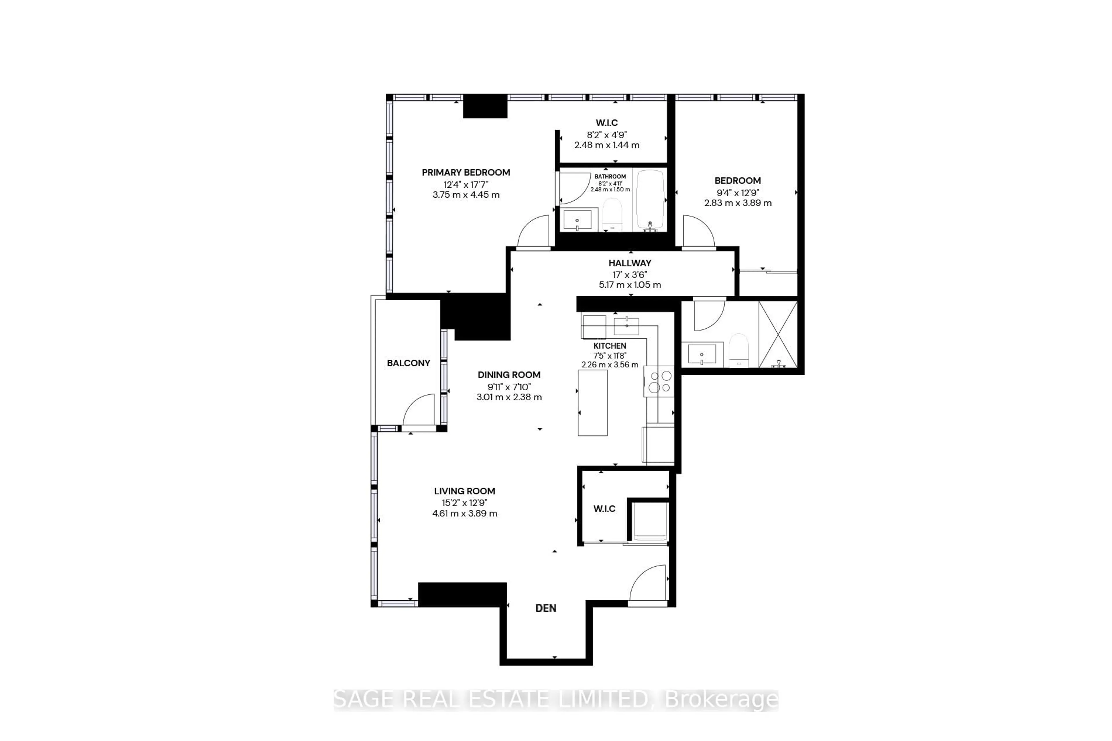 Floor plan for 72 Esther Shiner Blvd #1607, Toronto Ontario M2K 0C4