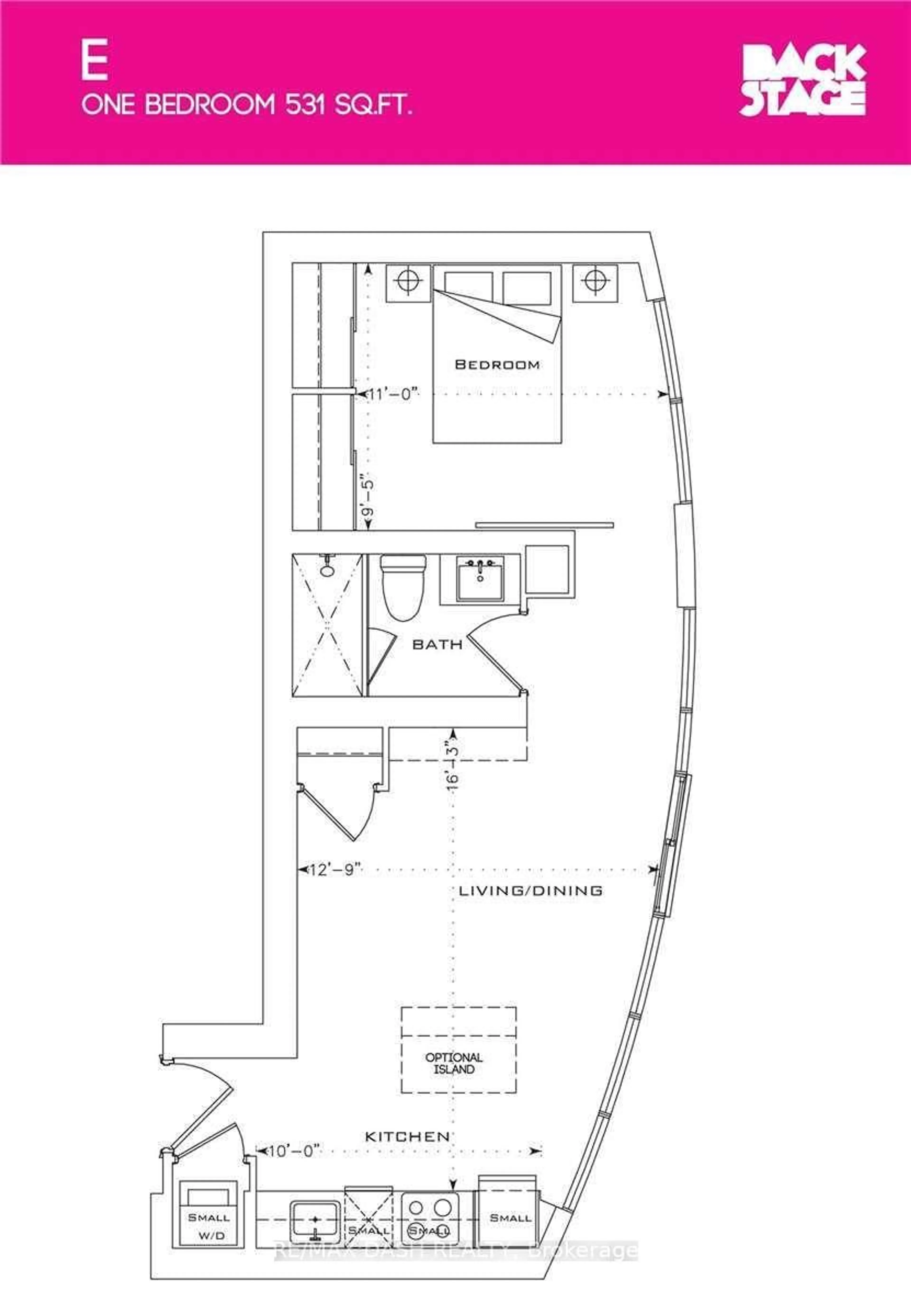 Floor plan for 1 The Esplanade Dr #1005, Toronto Ontario M5E 0A8