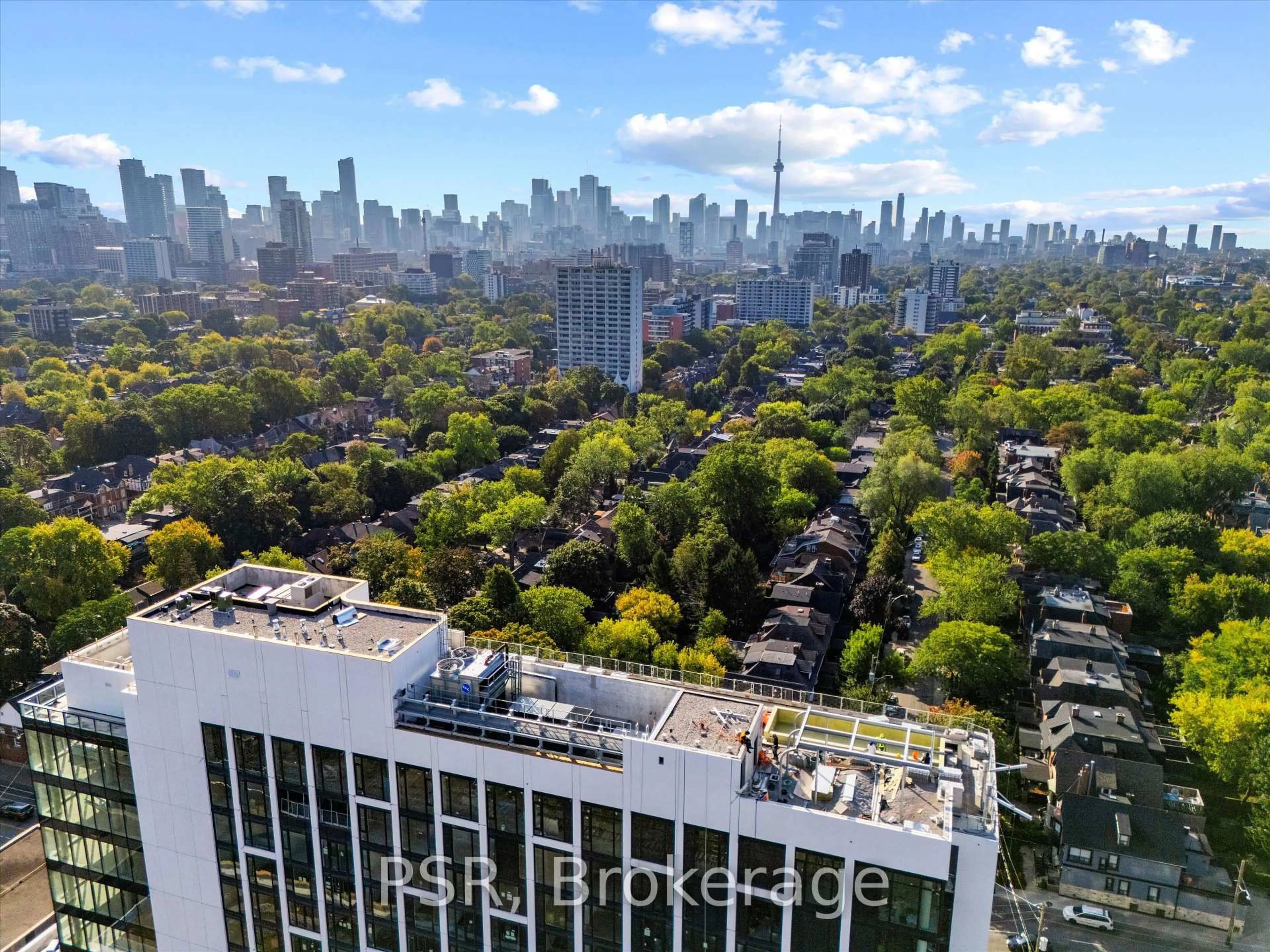 A pic from outside/outdoor area/front of a property/back of a property/a pic from drone, city buildings view from balcony for 328 Dupont St #1202, Toronto Ontario M5R 1V9