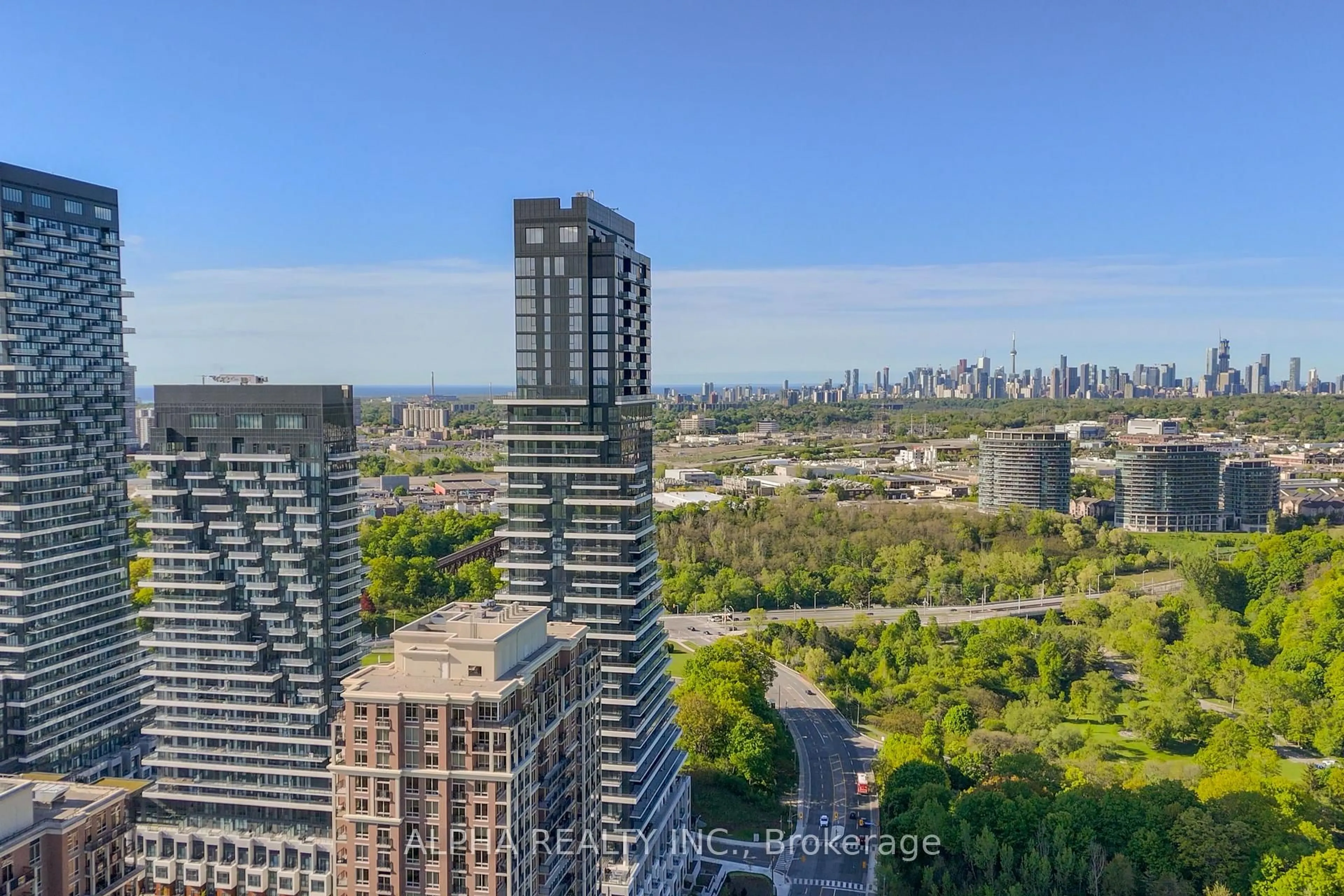 A pic from outside/outdoor area/front of a property/back of a property/a pic from drone, city buildings view from balcony for 10 Inn On The Park Dr #709, Toronto Ontario M3C 0P9